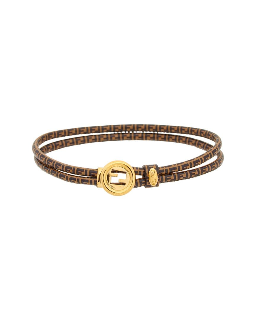 Fendi Ff Leather Bracelet
