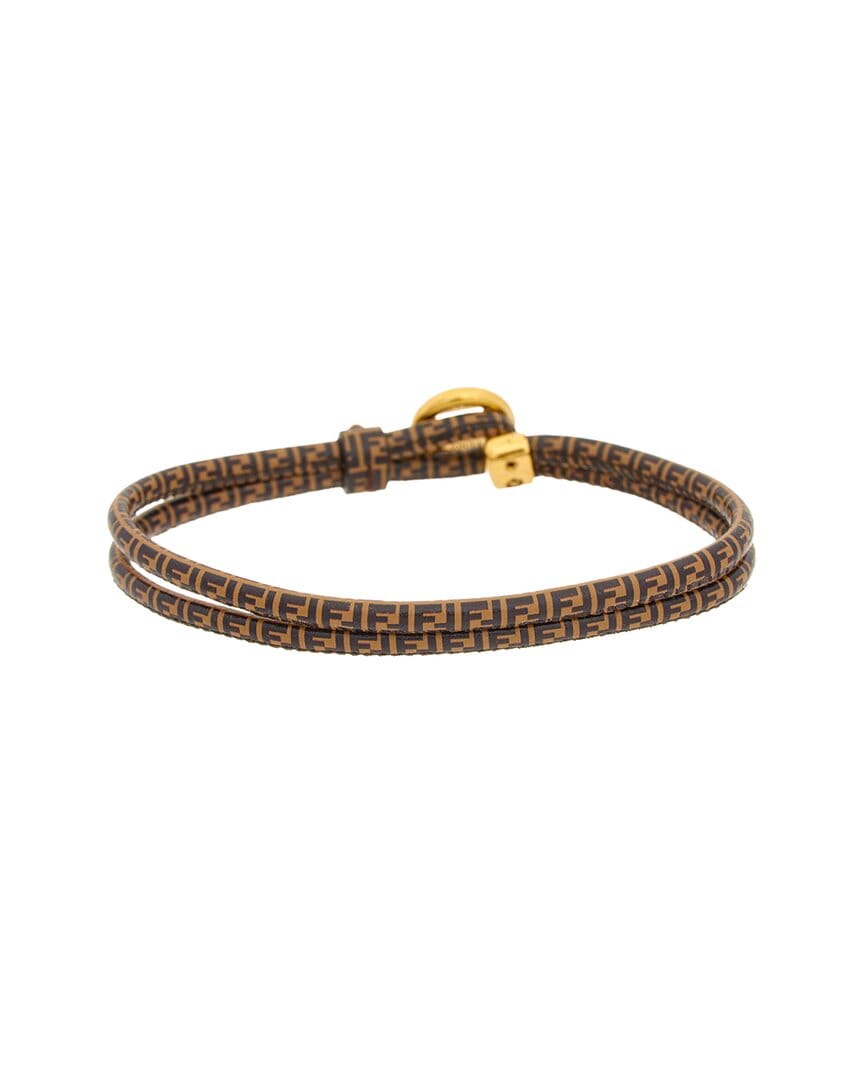 Fendi Ff Leather Bracelet