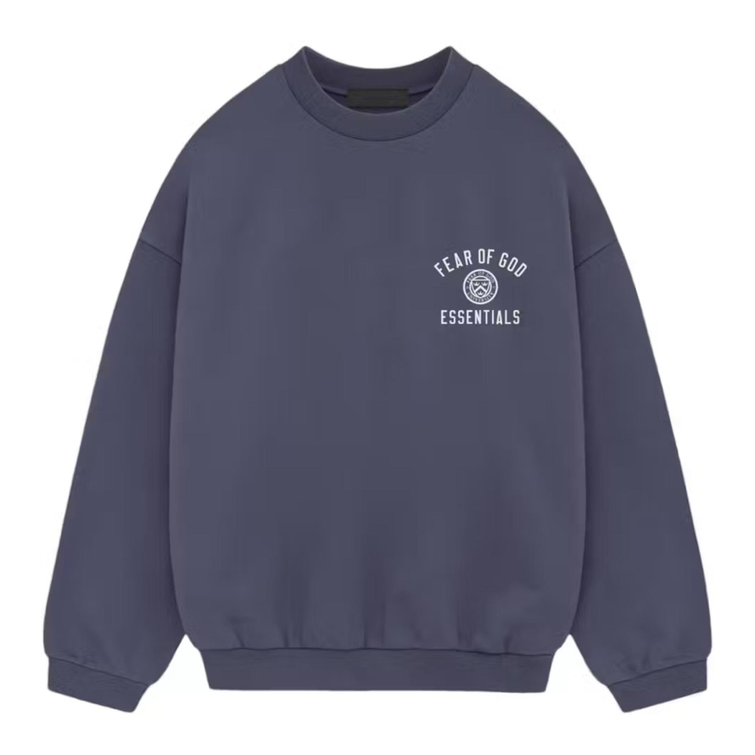 Fear of God ESSENTIALS Crest Crewneck - Marine (Holiday 2024)