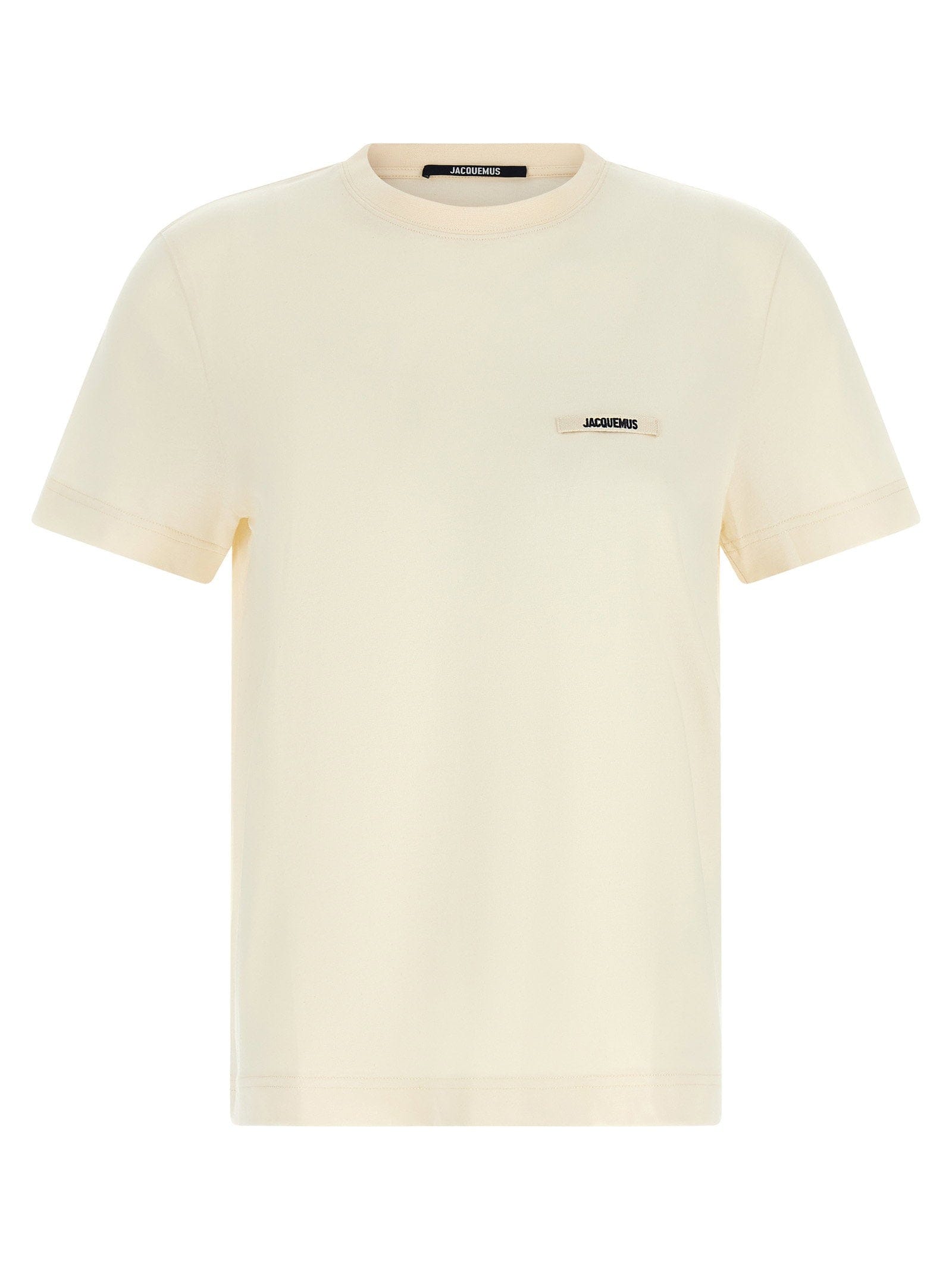 Jacquemus Logo - Embroidered Grosgrain Patch T - Shirt — Beige