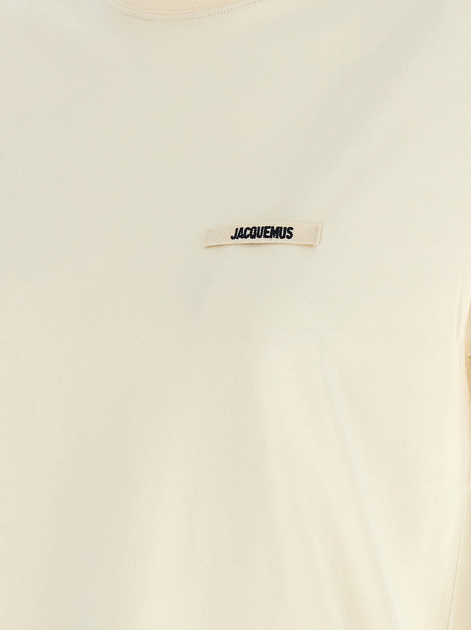 Jacquemus Logo - Embroidered Grosgrain Patch T - Shirt — Beige