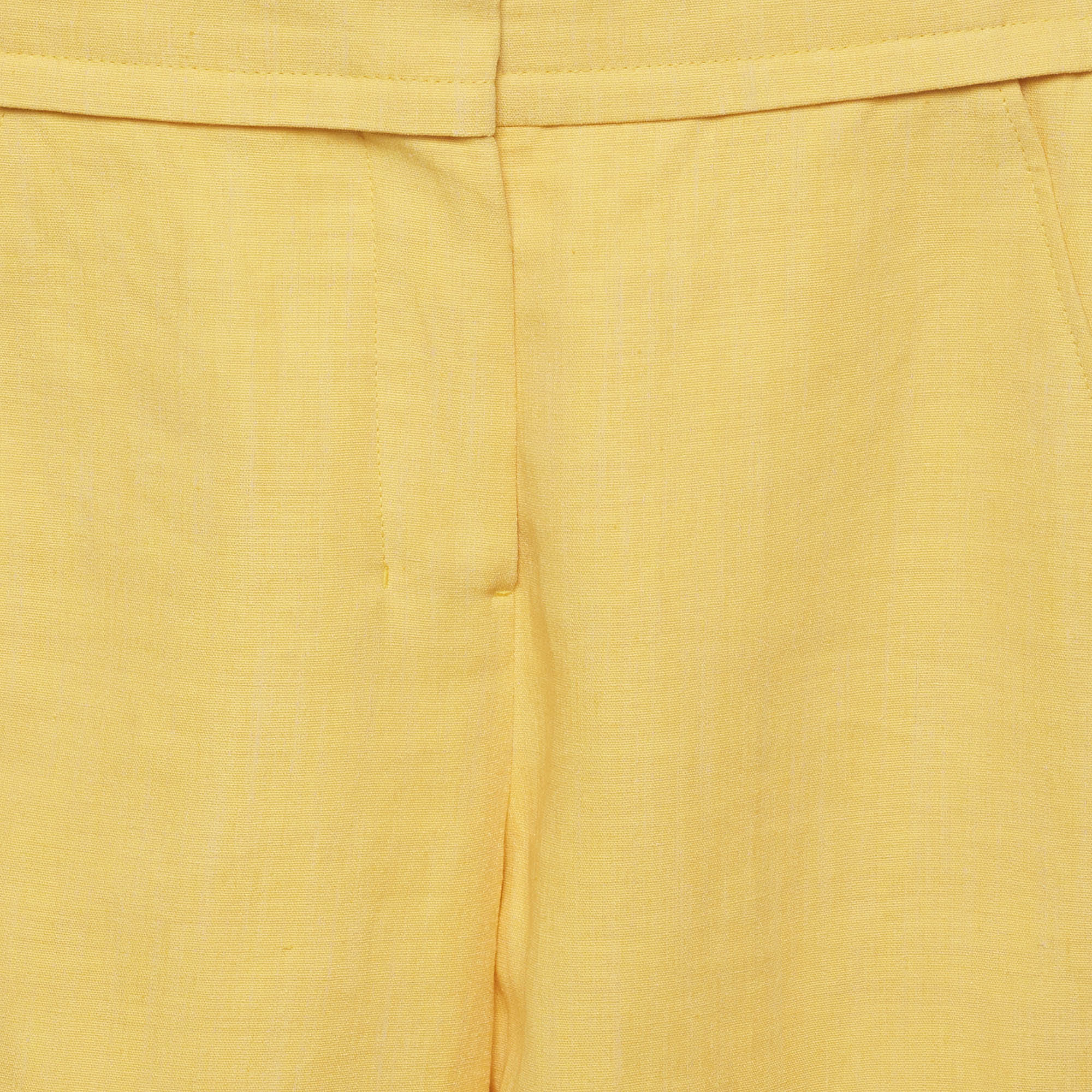 Jacquemus Yellow Linen Blend High Waist Trousers
