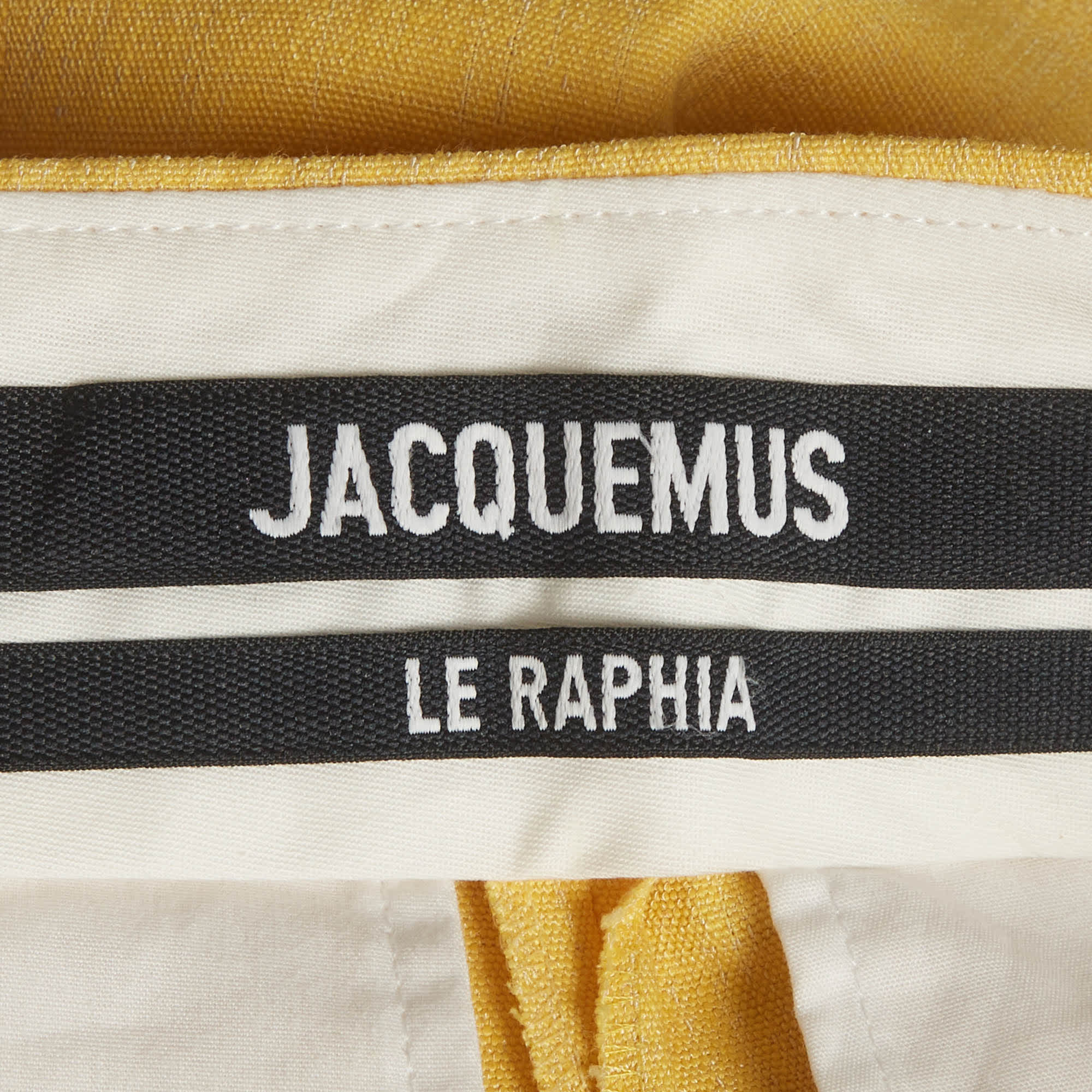 Jacquemus Yellow Linen Blend High Waist Trousers