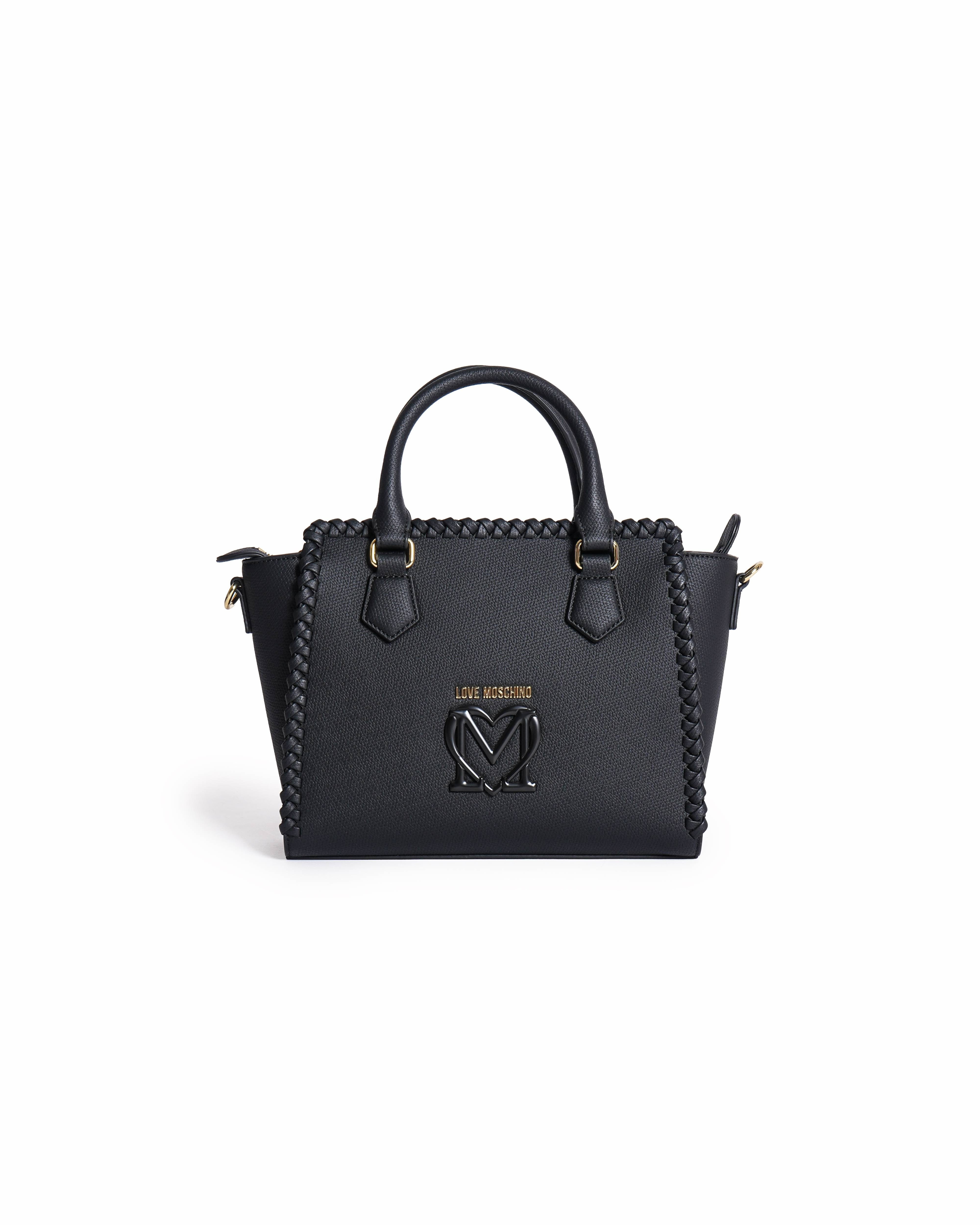 Moschino Love Moschino Black Braided Edge Tote Bag