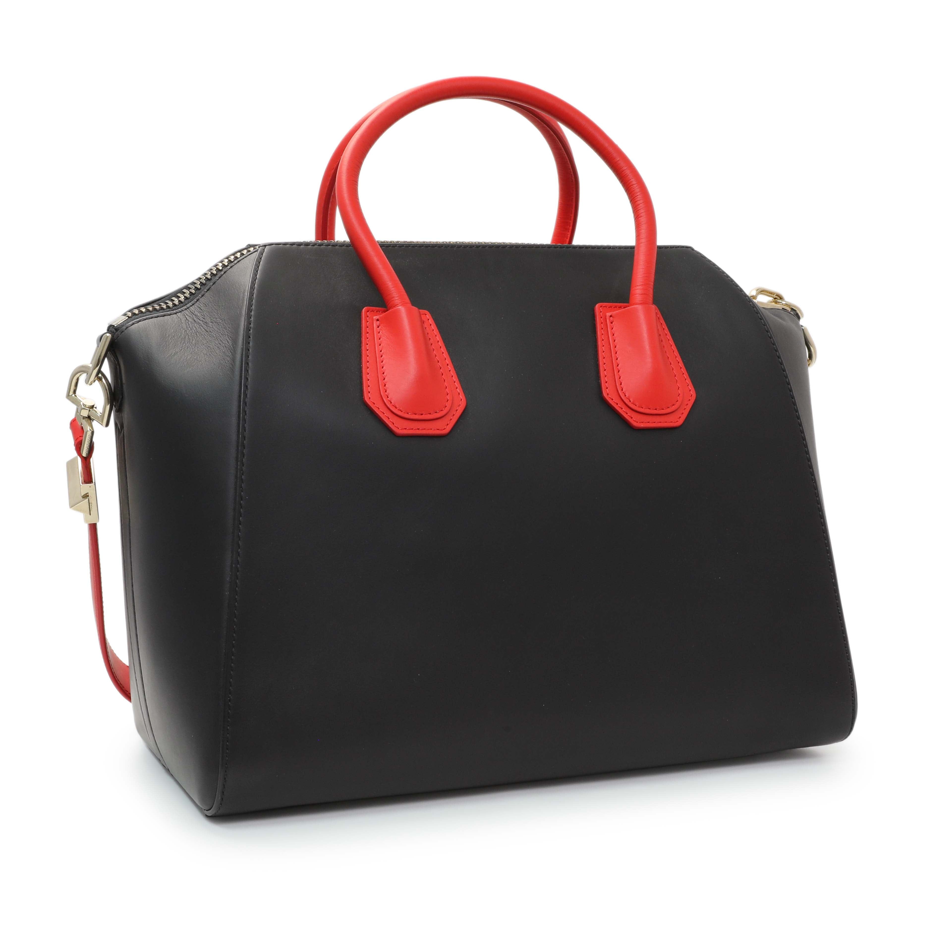 Givenchy Black Red Calfskin Medium Antigona Tote