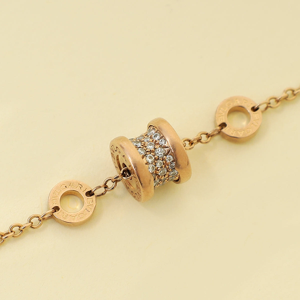 Bvlgari 18K Pink Gold Diamond B. Zero 1 Bracelet