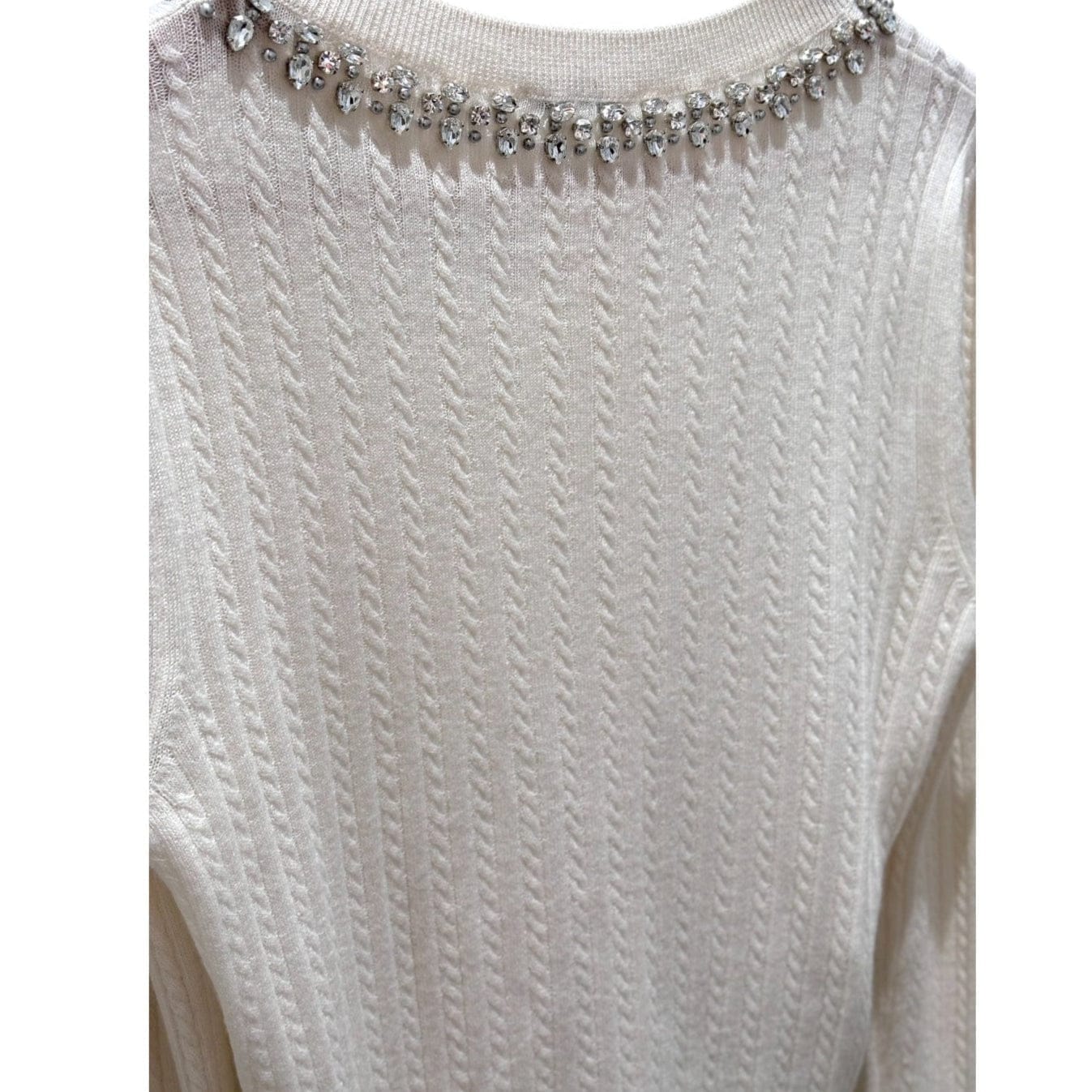 Miu Miu Cream Cashmere Cardigan with Crystals #40