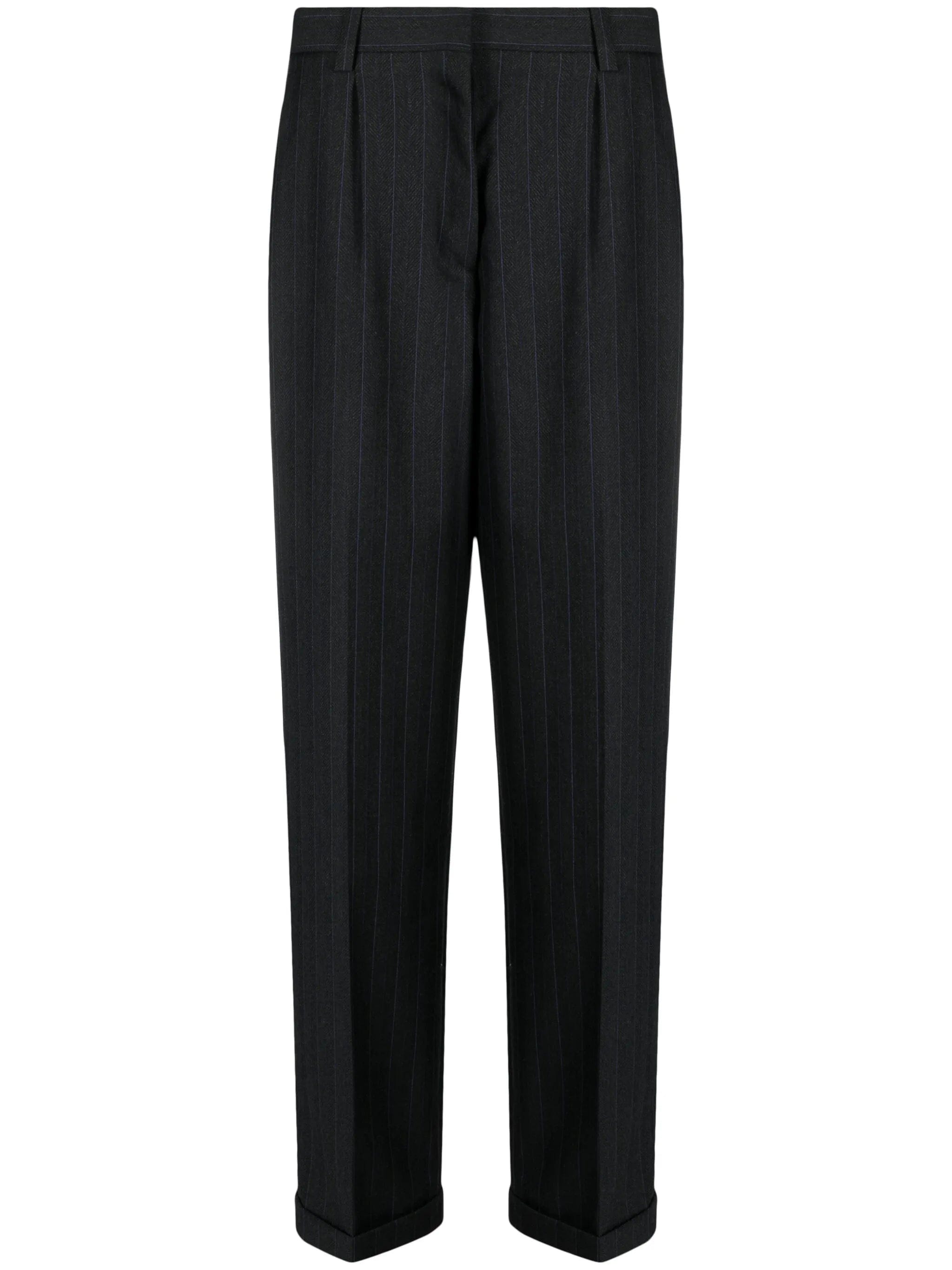 Miu Miu pinstripe herringbone wool trousers