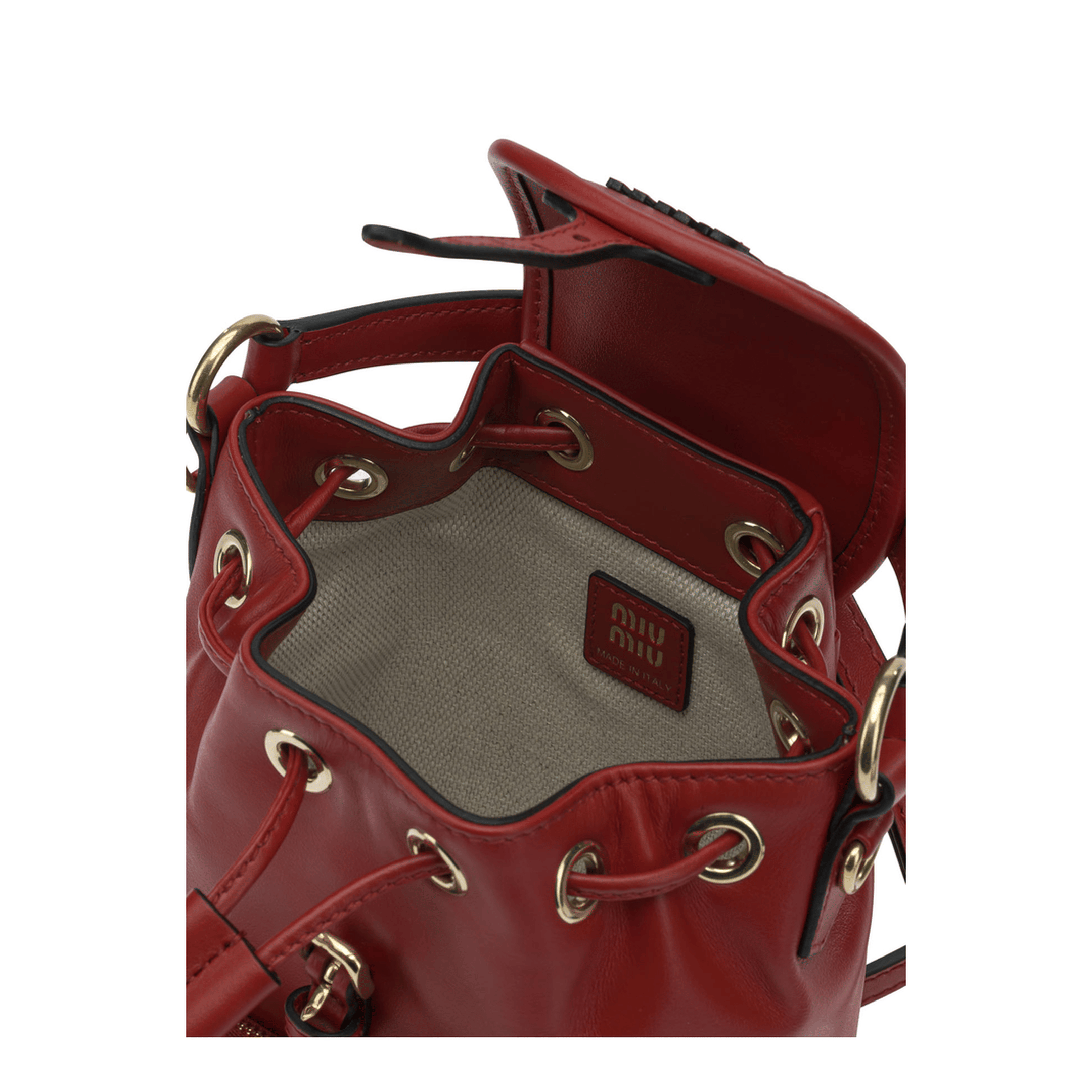 Miu Miu Mini Leather Backpack - Rosso