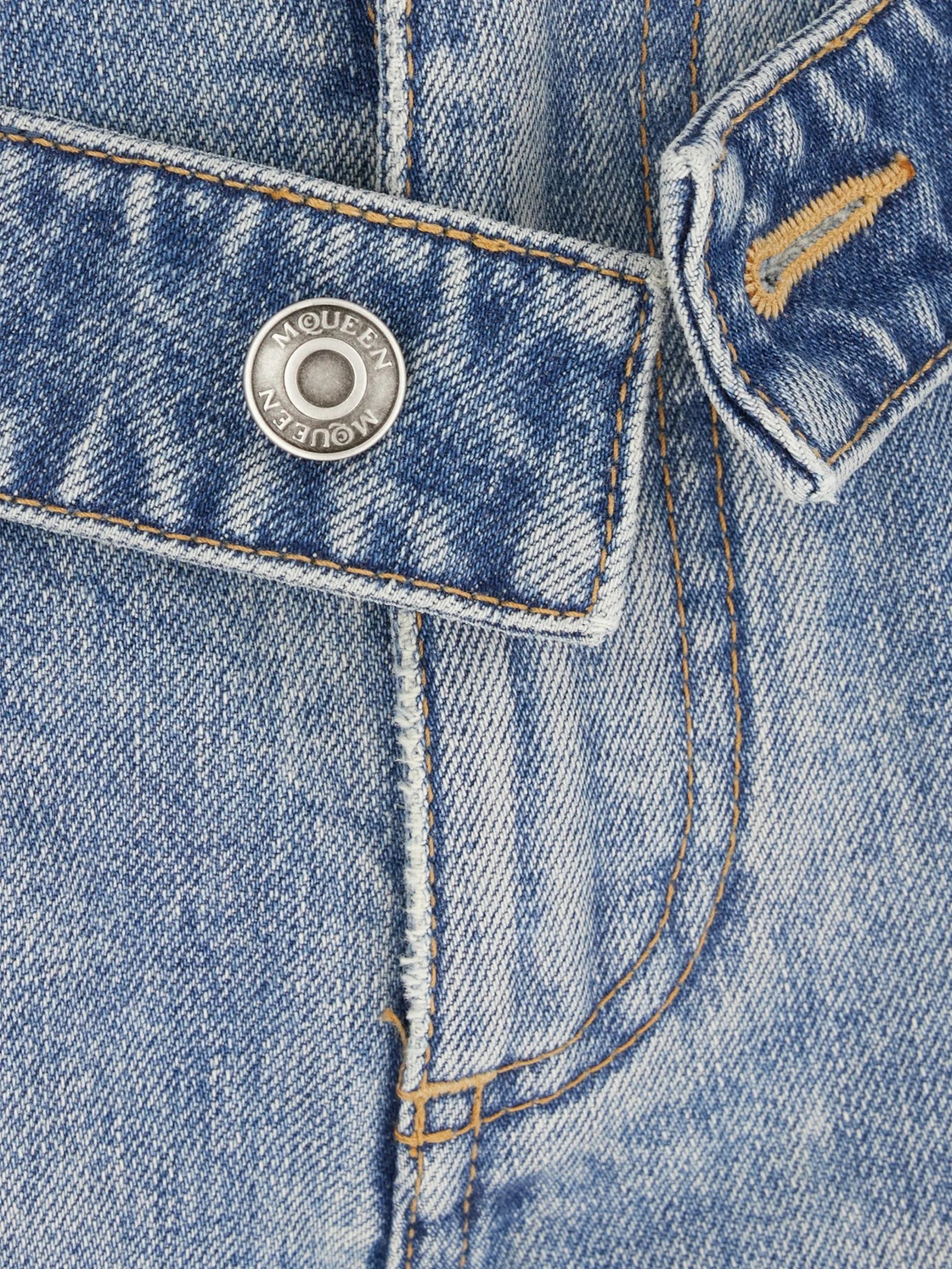 Alexander McQueen faded - effect jeans