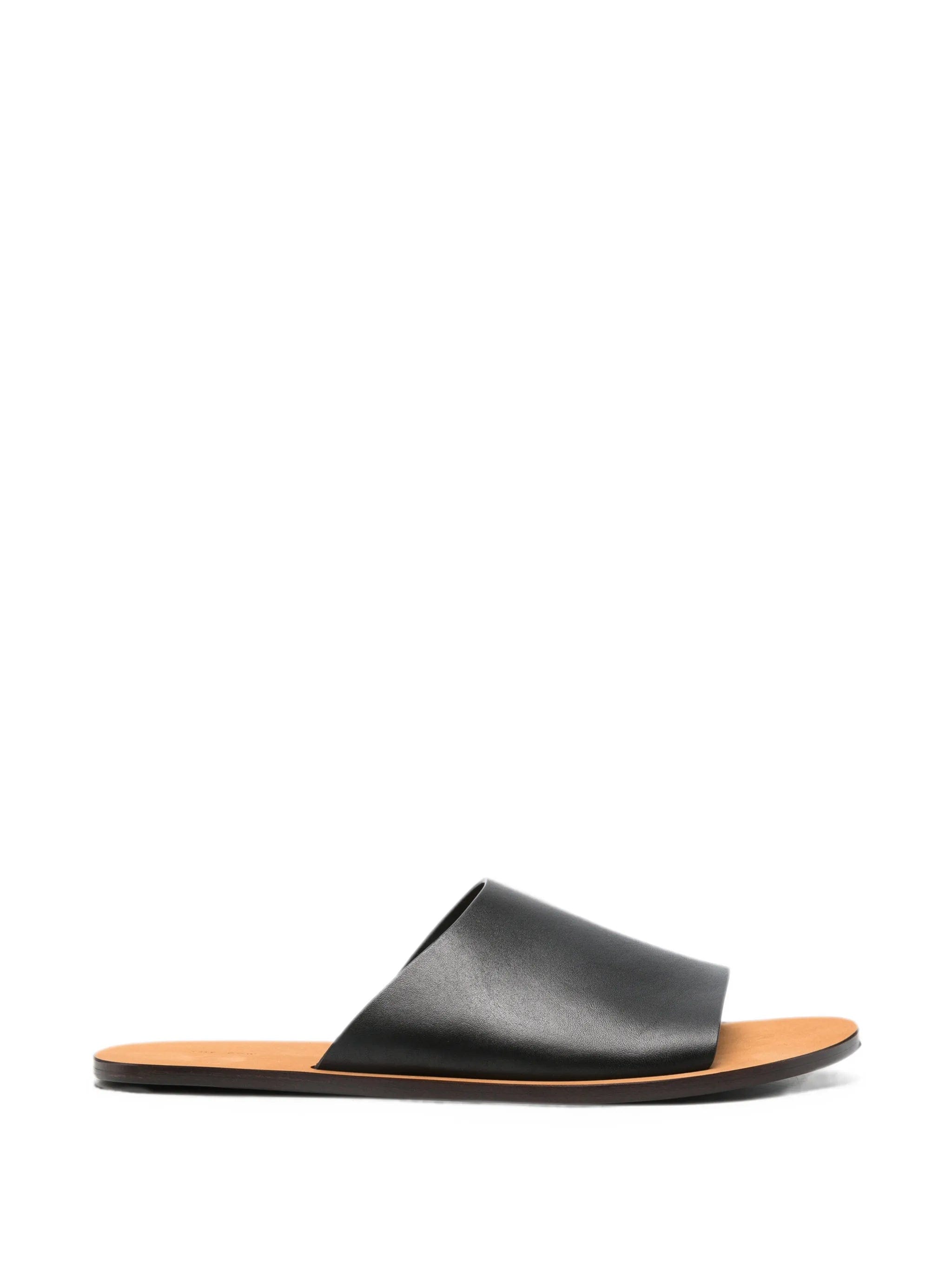 The Row Charlie leather flat sandals