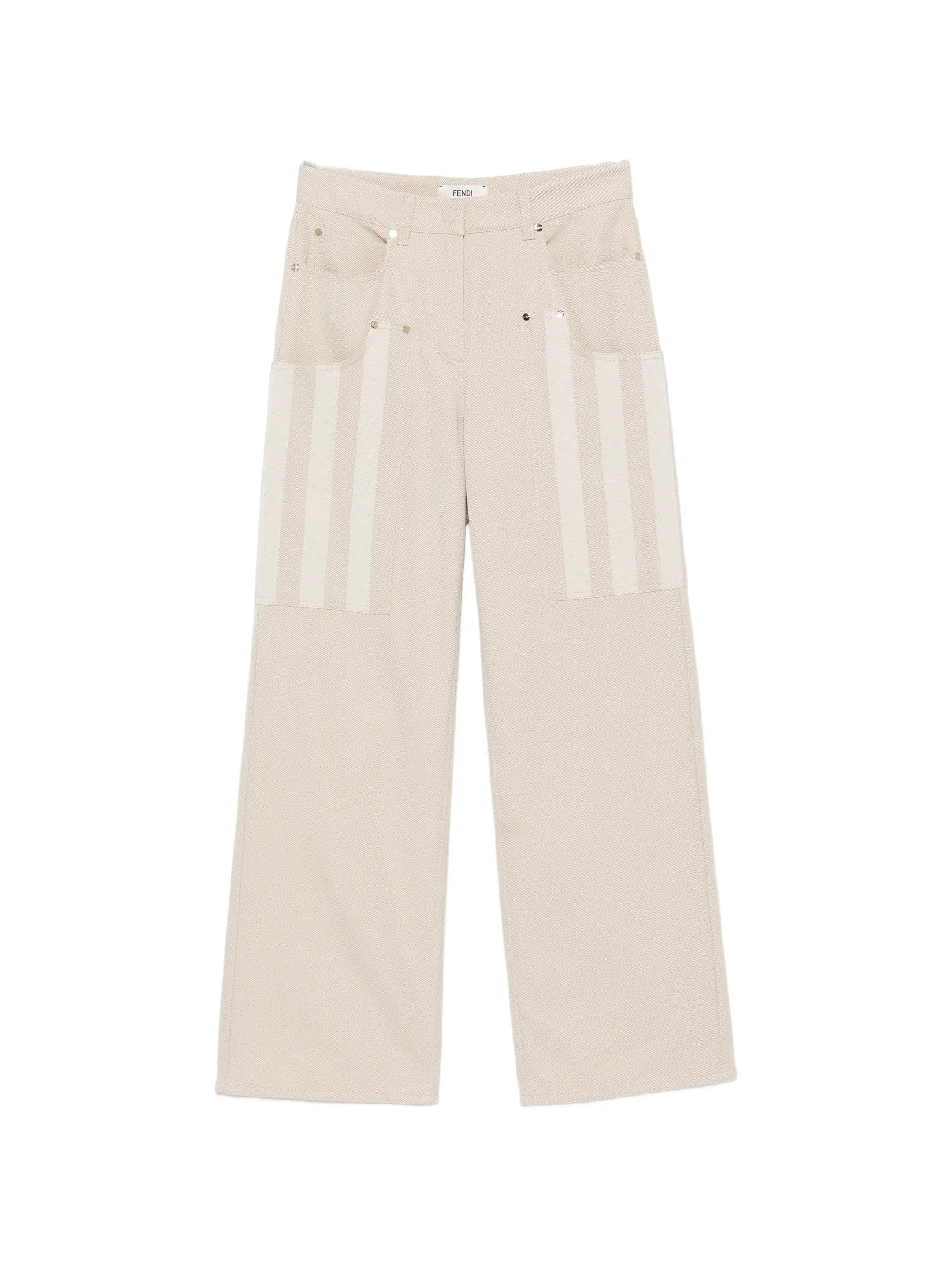 Fendi belt - loop wide - leg jeans