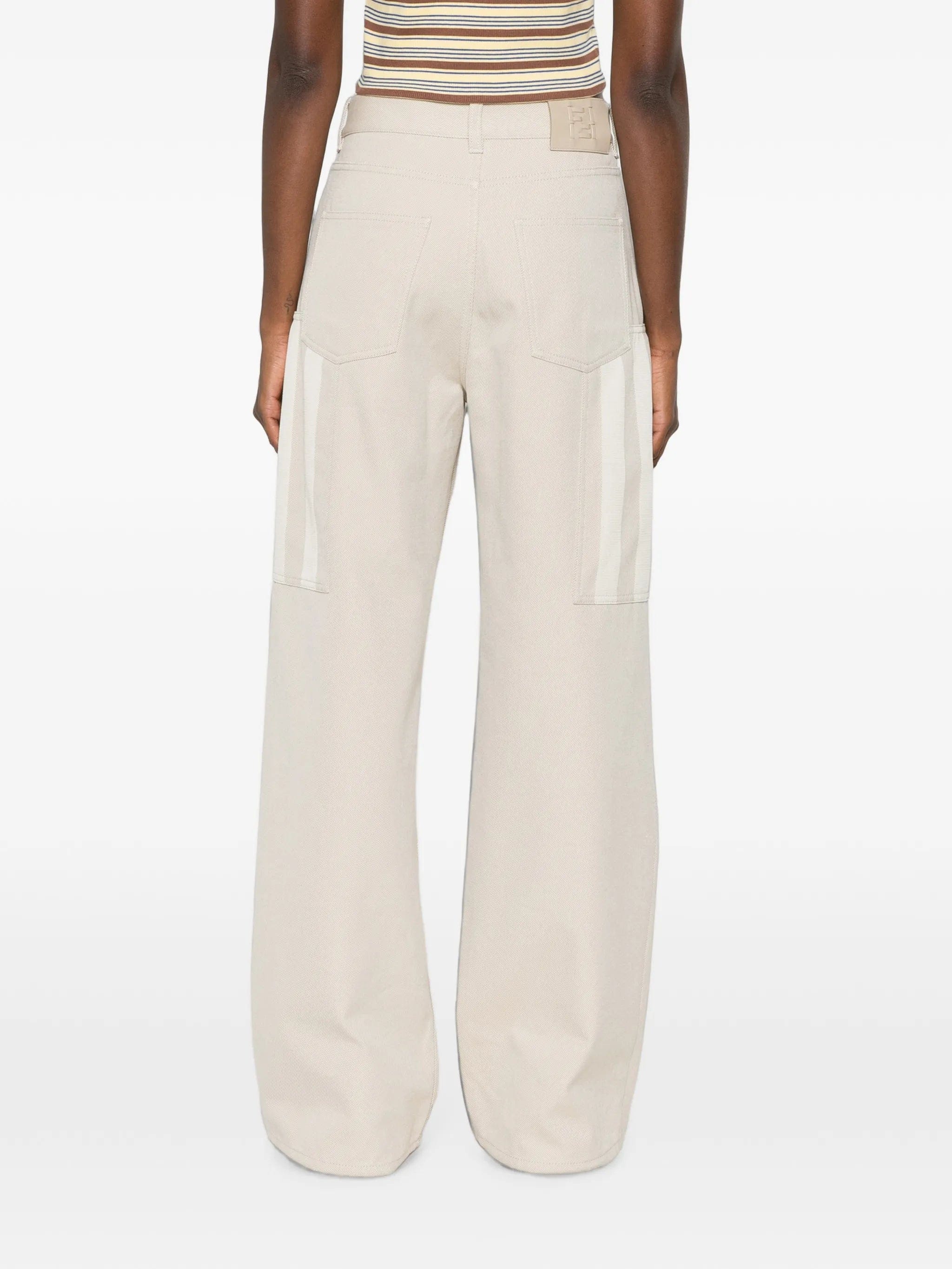 Fendi belt - loop wide - leg jeans