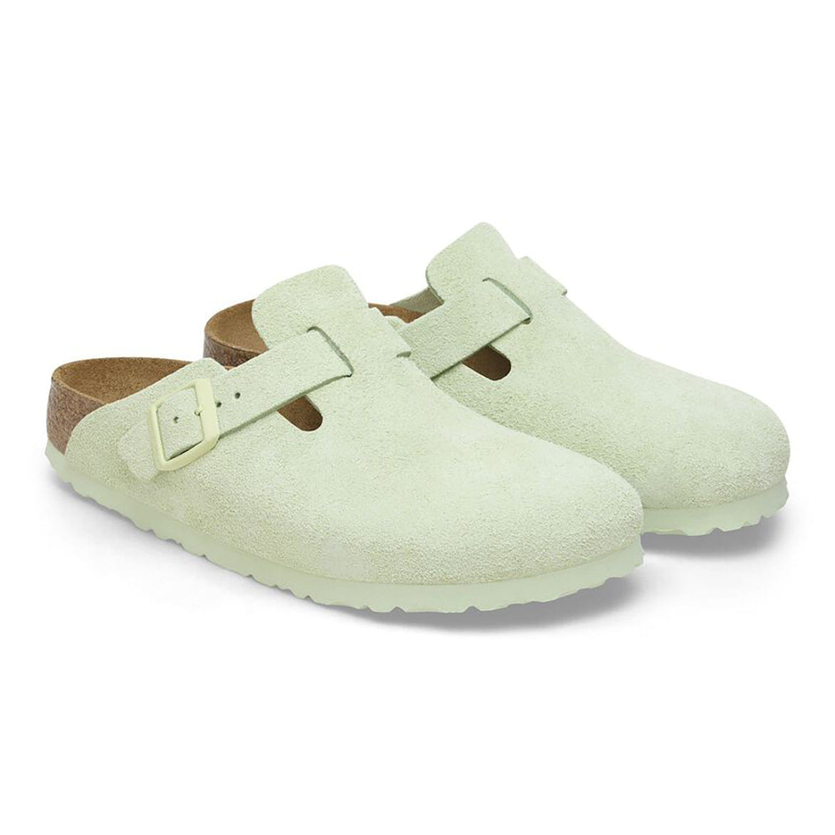 Birkenstock WMNS BOSTON SUEDE SFB NARROW - FADED LIME