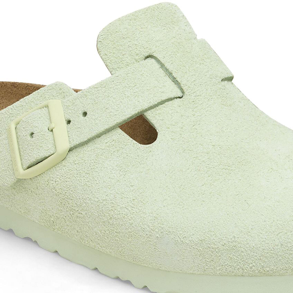 Birkenstock WMNS BOSTON SUEDE SFB NARROW - FADED LIME