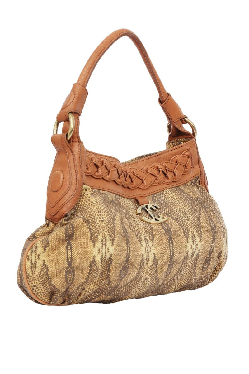 Just Cavalli Snakeskin Embossed Shoulder Bag