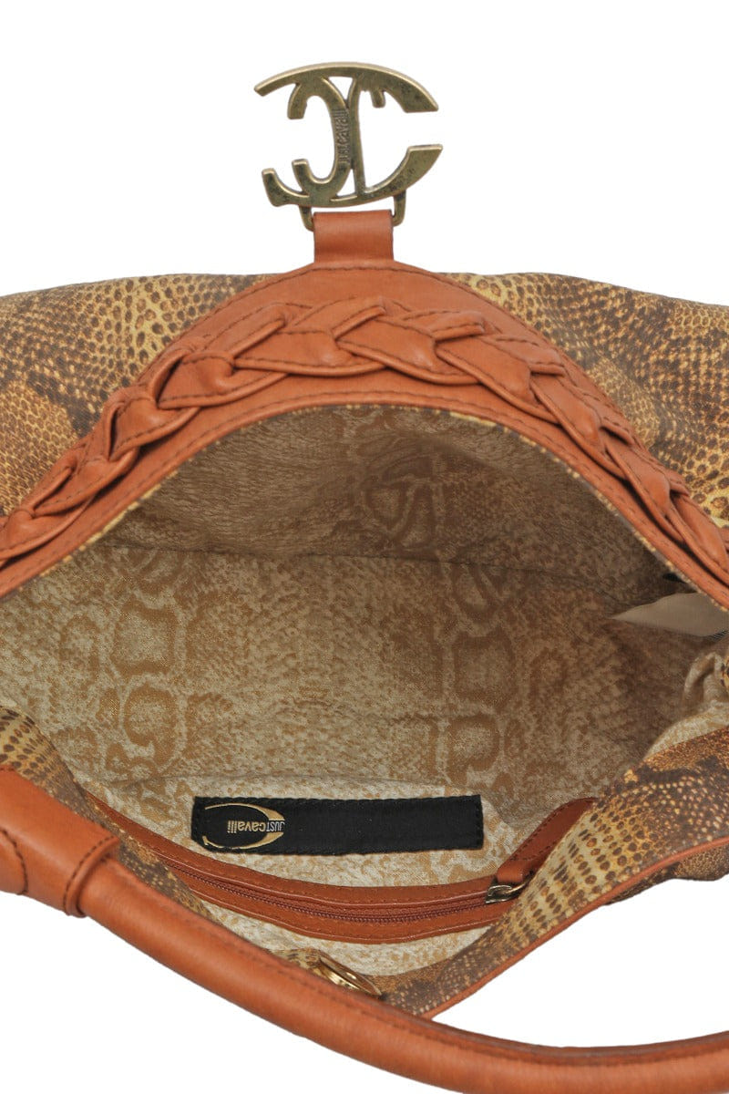 Just Cavalli Snakeskin Embossed Shoulder Bag
