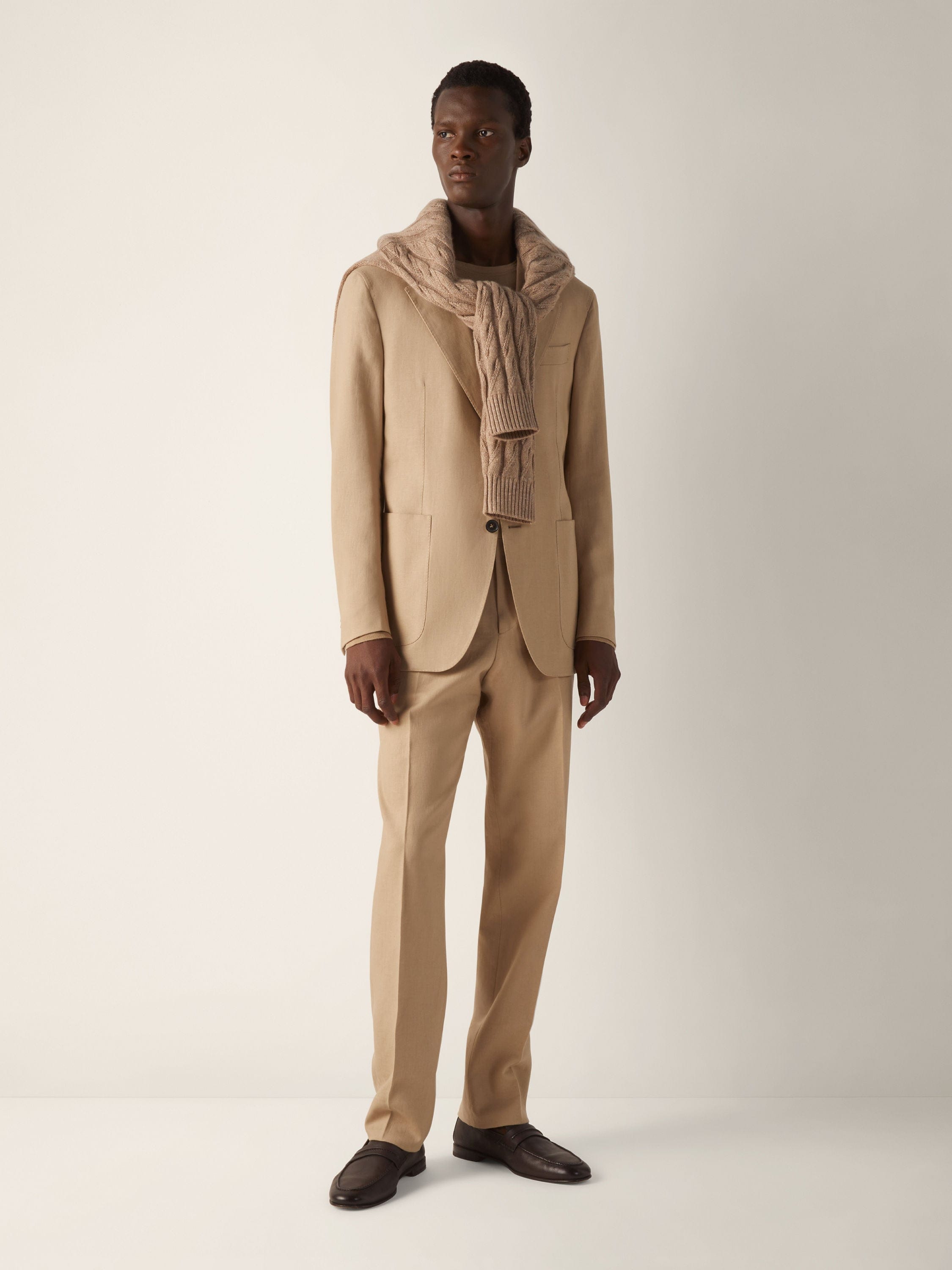 Zegna Beige Oasi Lino Pants