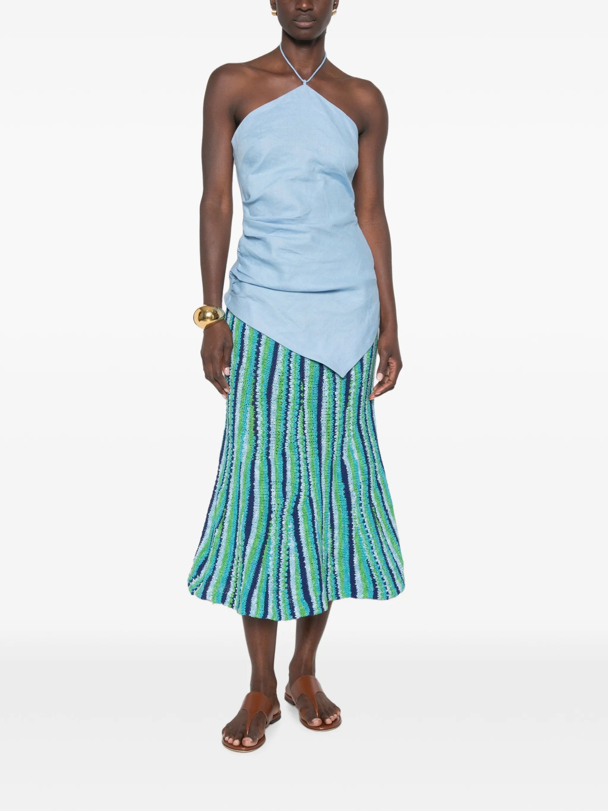 Tory Burch striped - pattern midi skirt