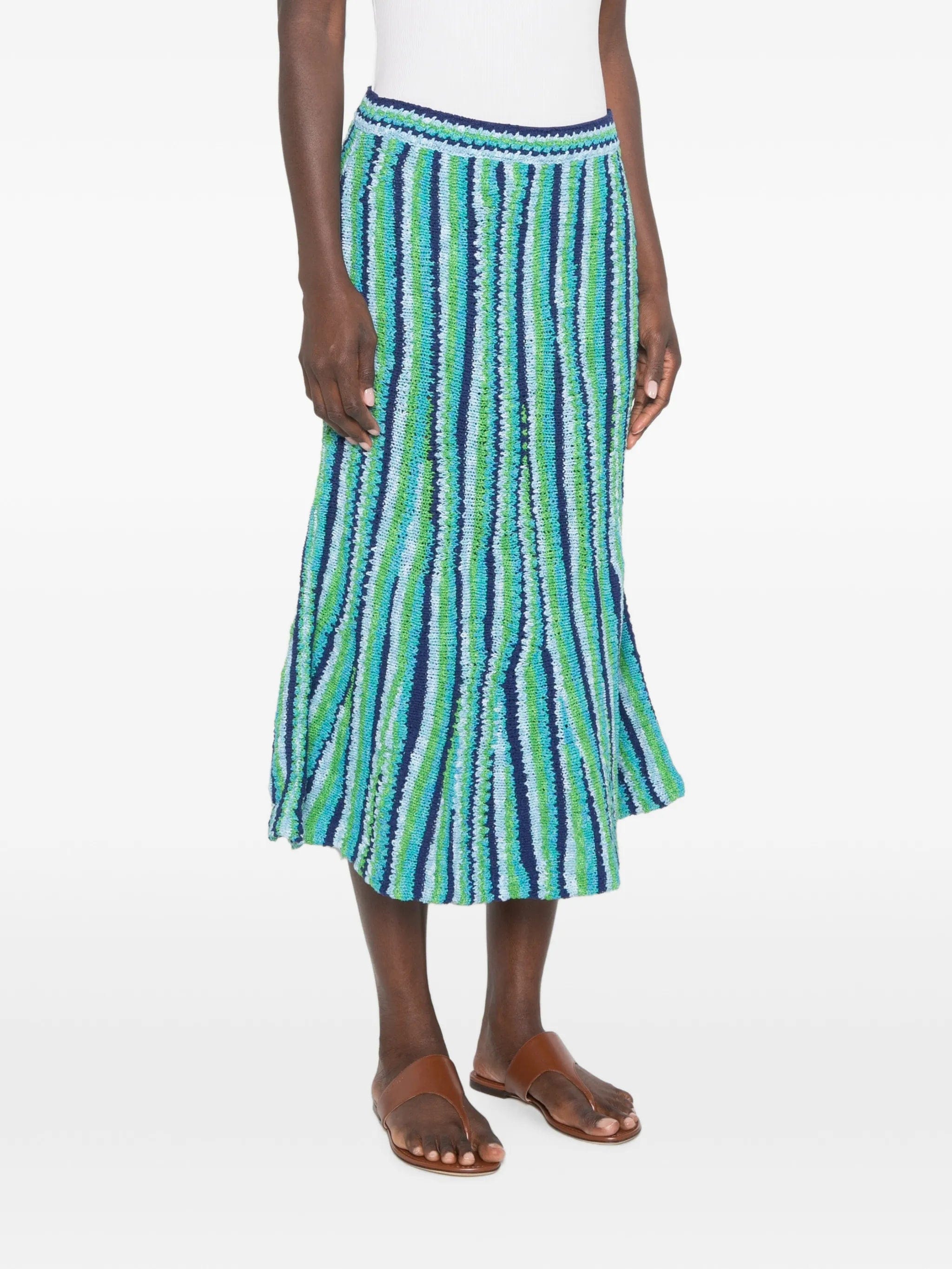 Tory Burch striped - pattern midi skirt