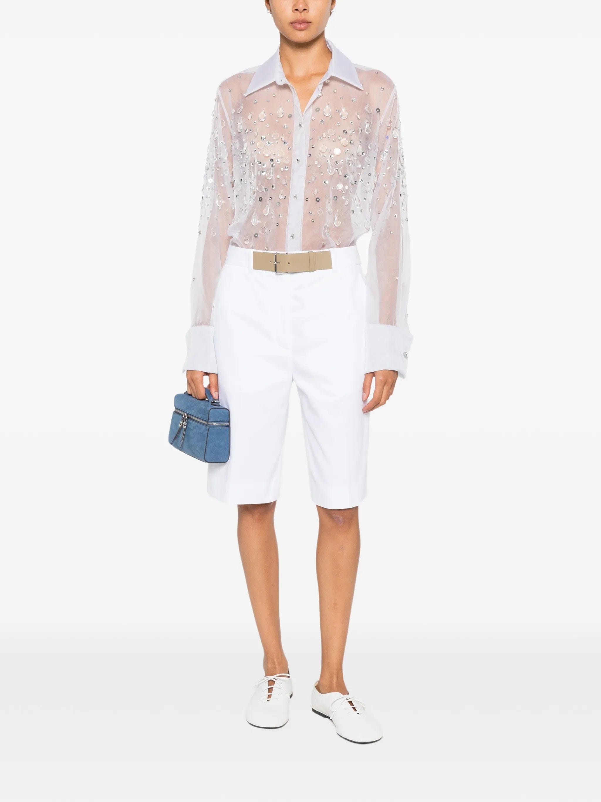 Tory Burch Double T pleated shorts