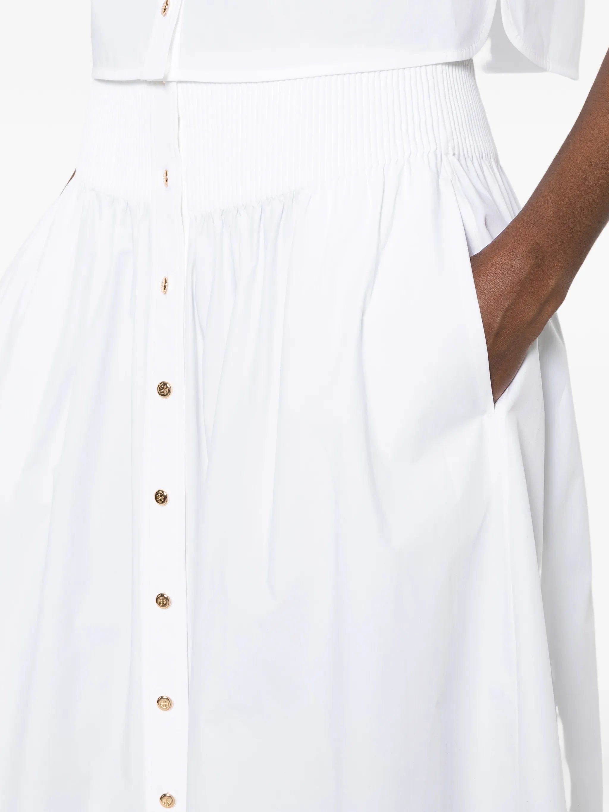 Tory Burch Romy smocked - waist skirt