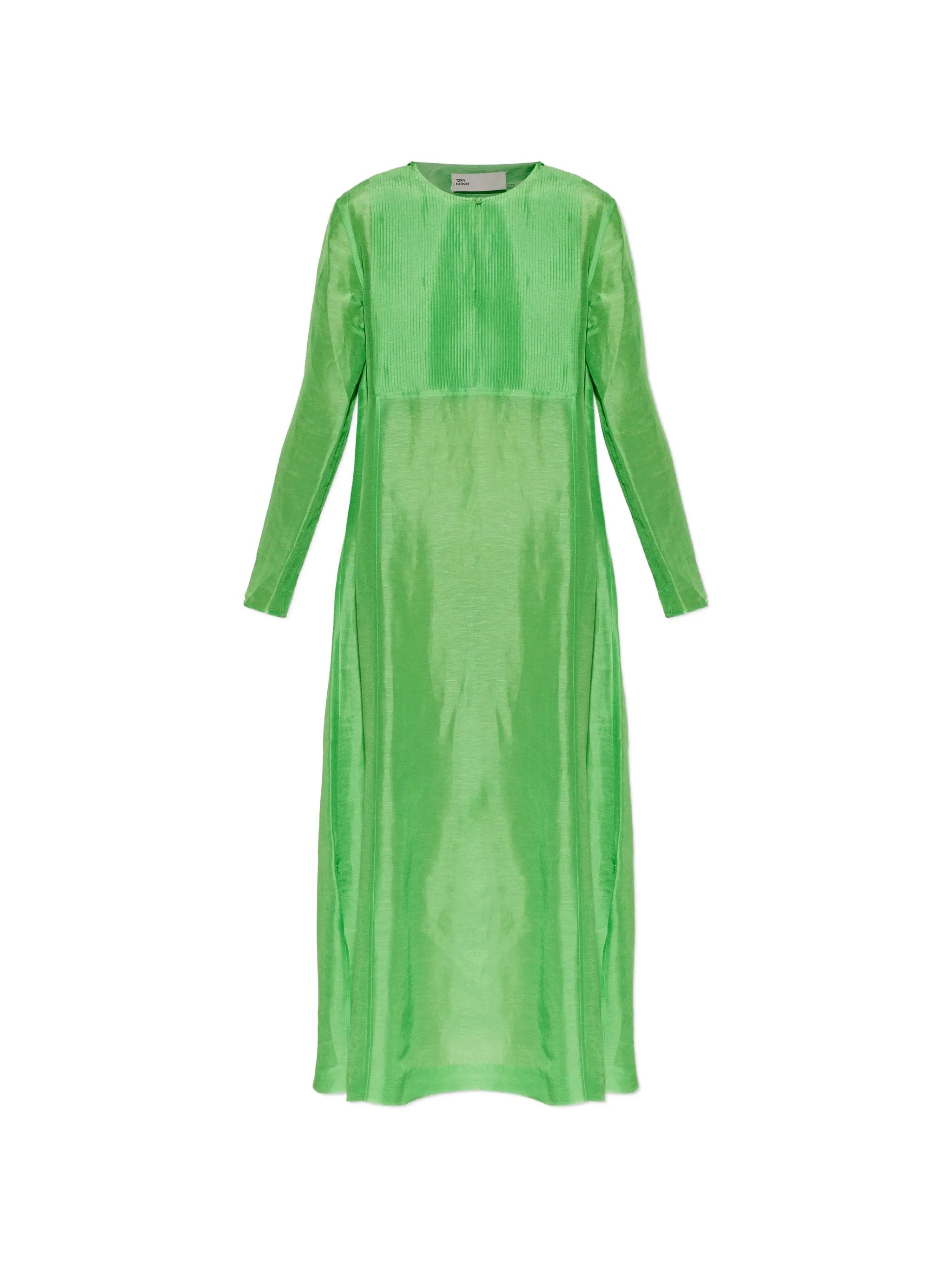 Tory Burch pleated - bib long - sleeve maxi dress