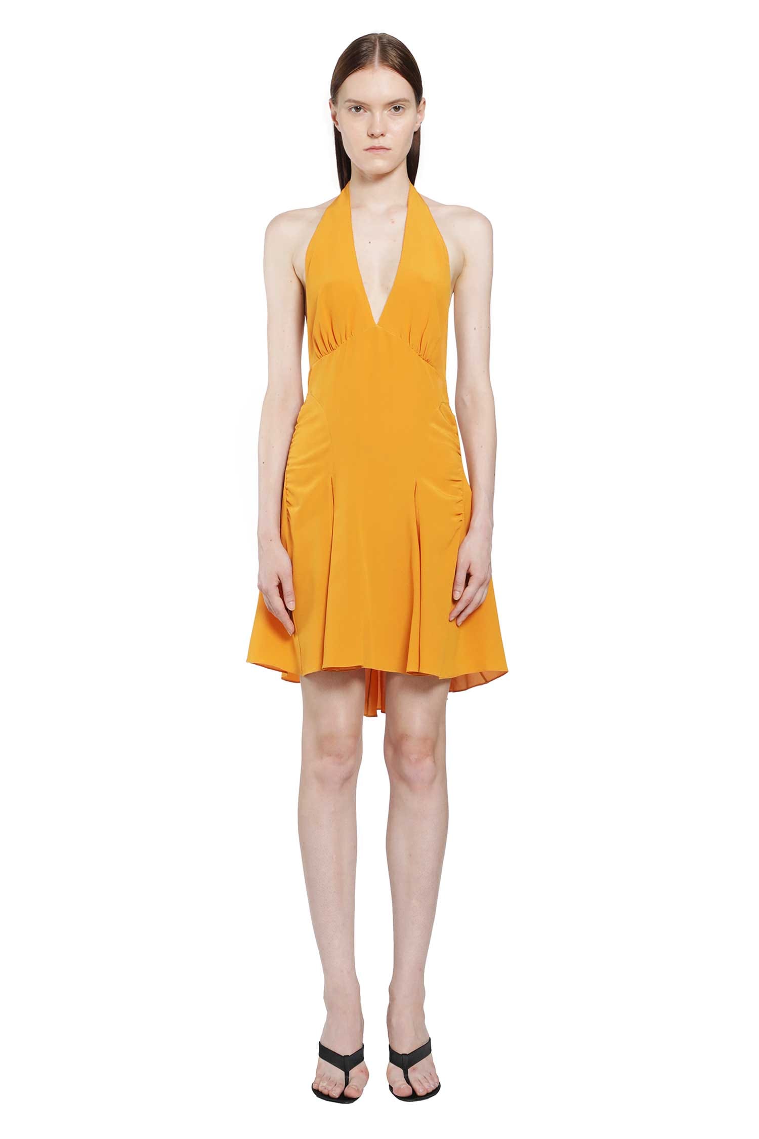 Saint Laurent Silk Crepe De Chine Halter Dress
