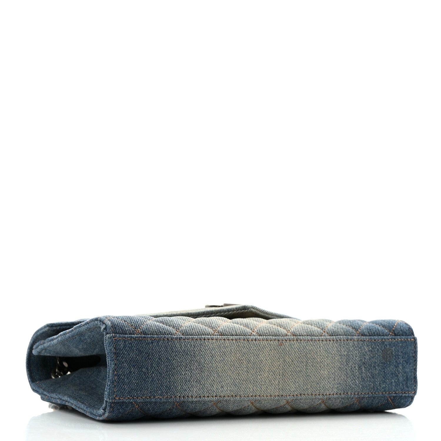 Saint Laurent Denim Mixed Matelasse Triquilt Medium Monogram Envelope Satchel Blue