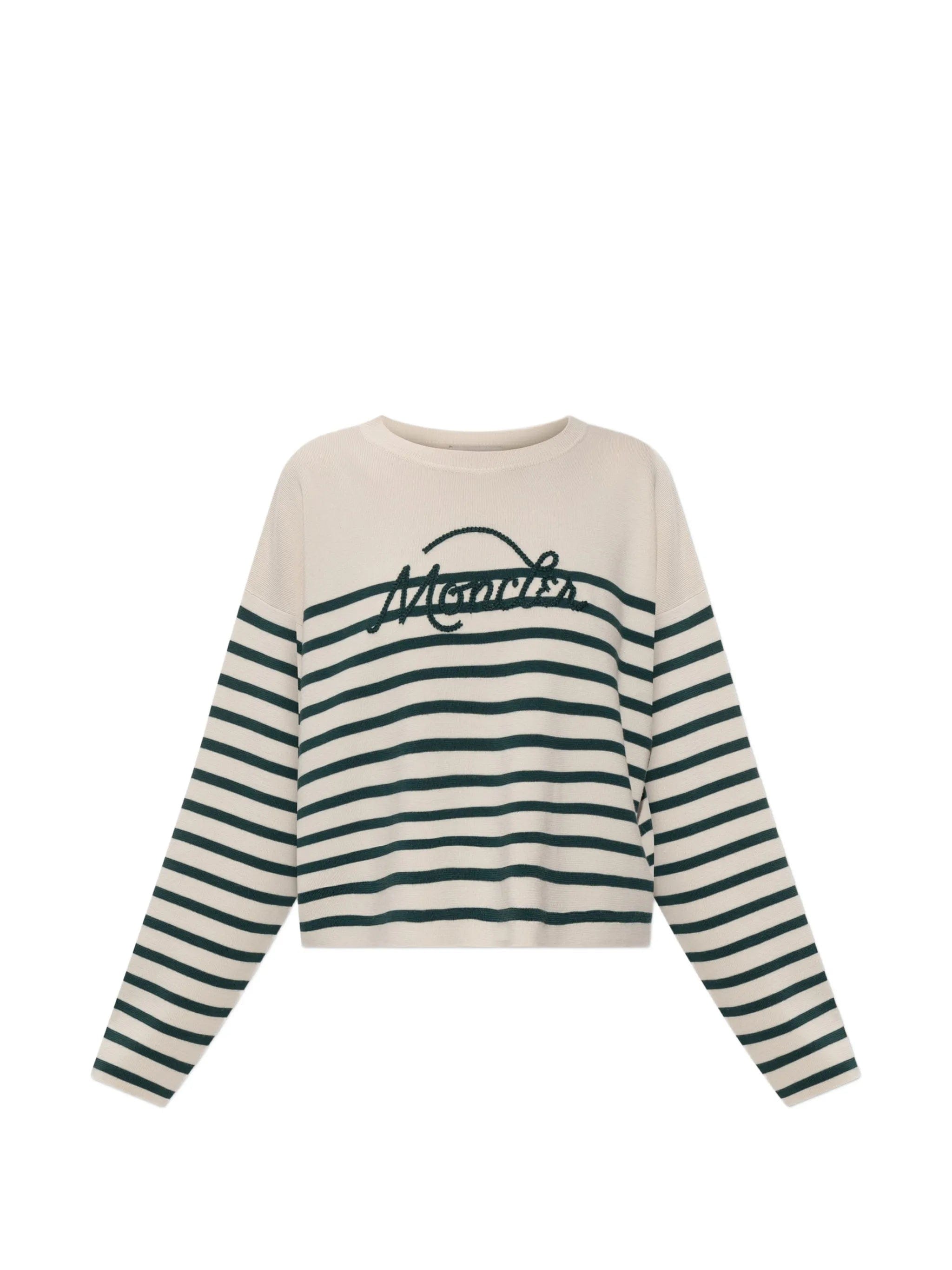 Moncler logo - embroidered striped sweater