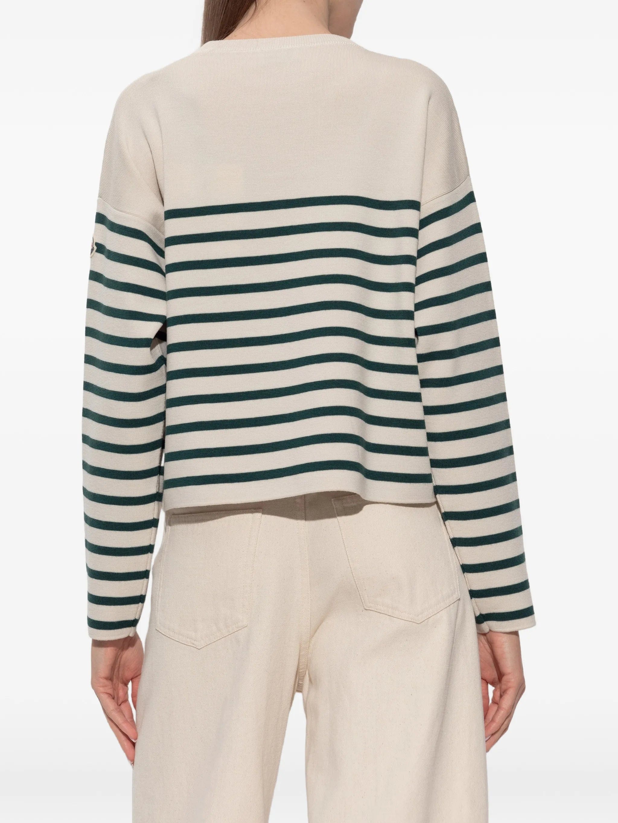 Moncler logo - embroidered striped sweater
