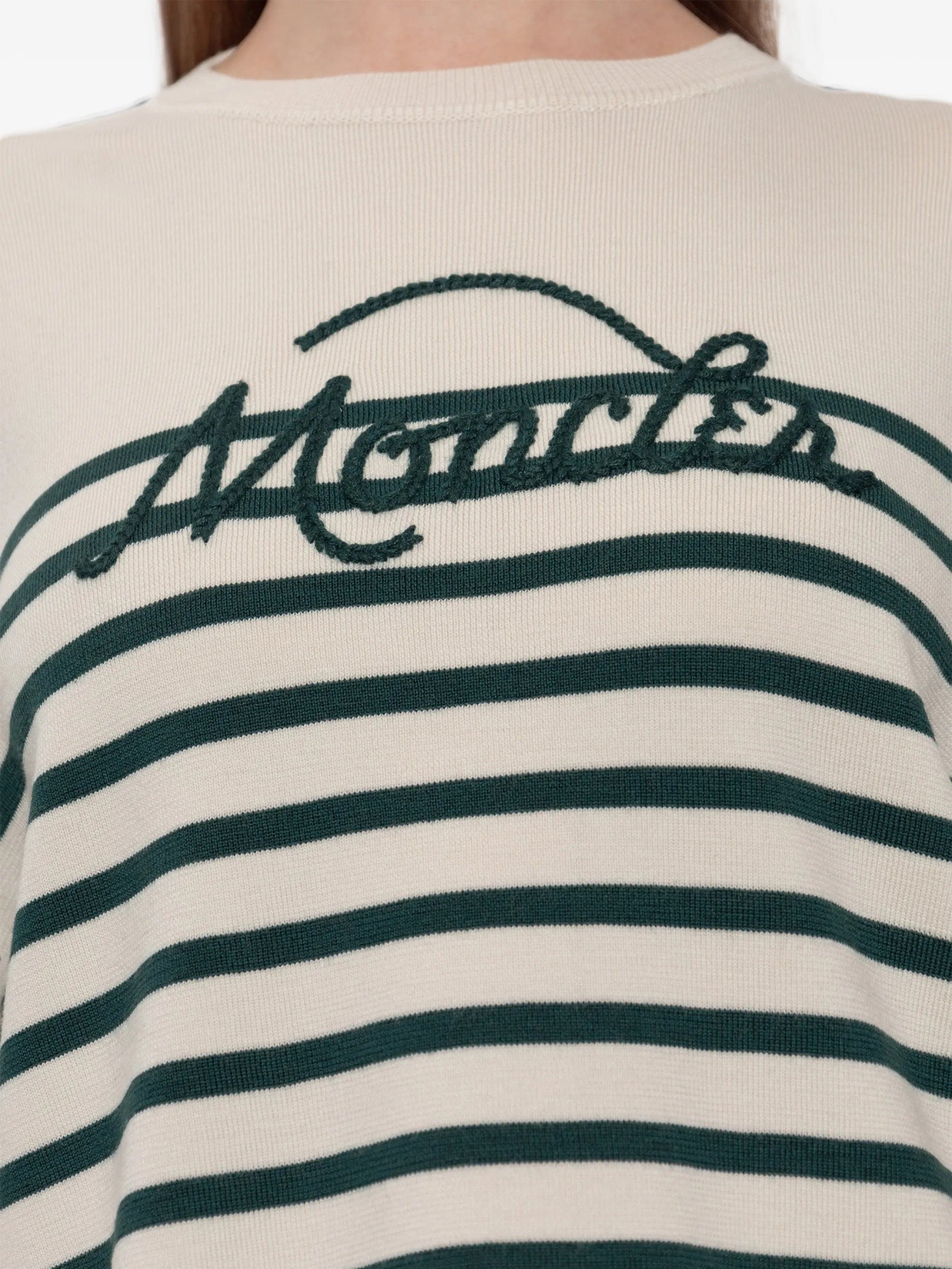Moncler logo - embroidered striped sweater