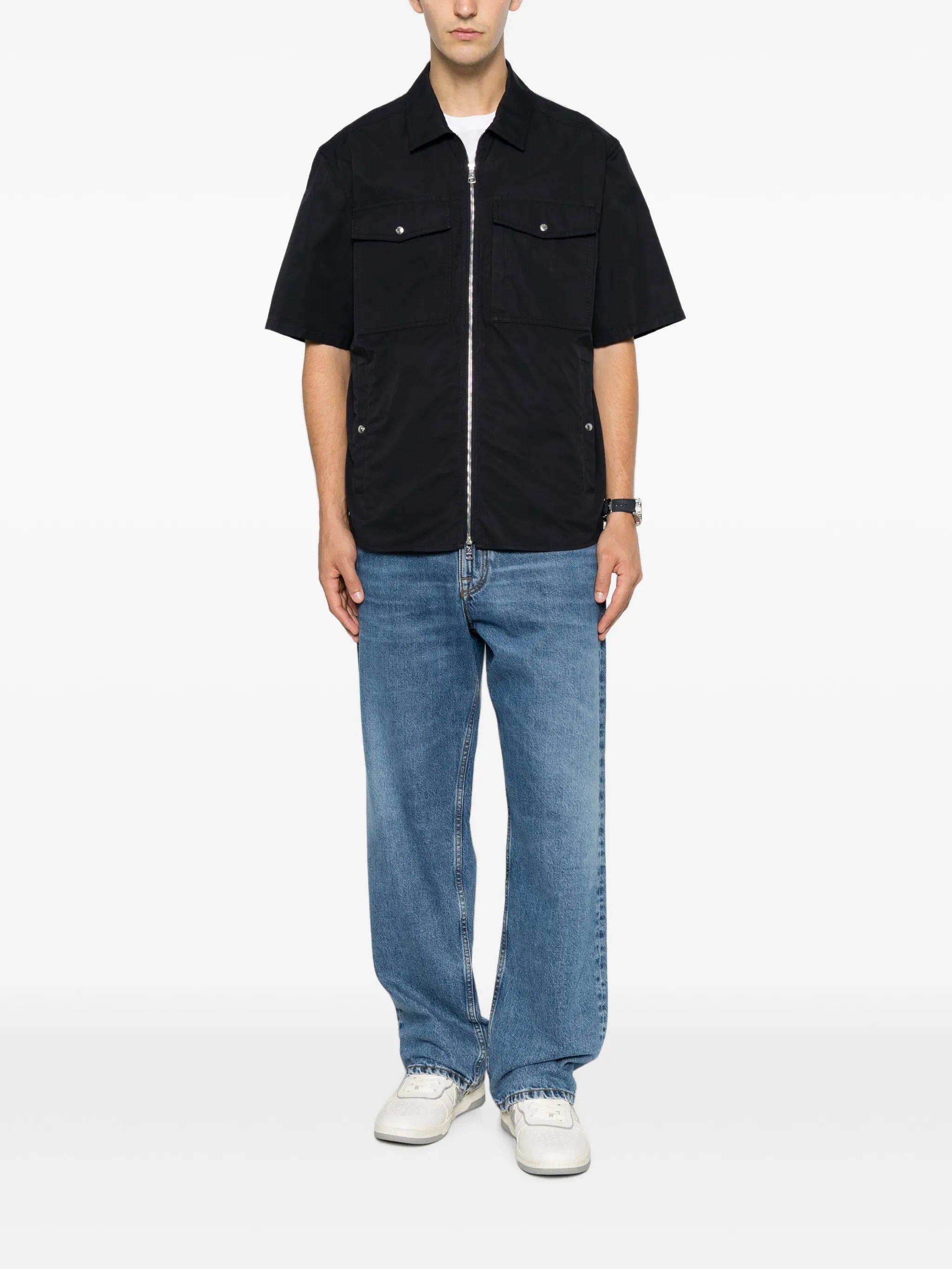 Moncler zip - up short - sleeve overshirt