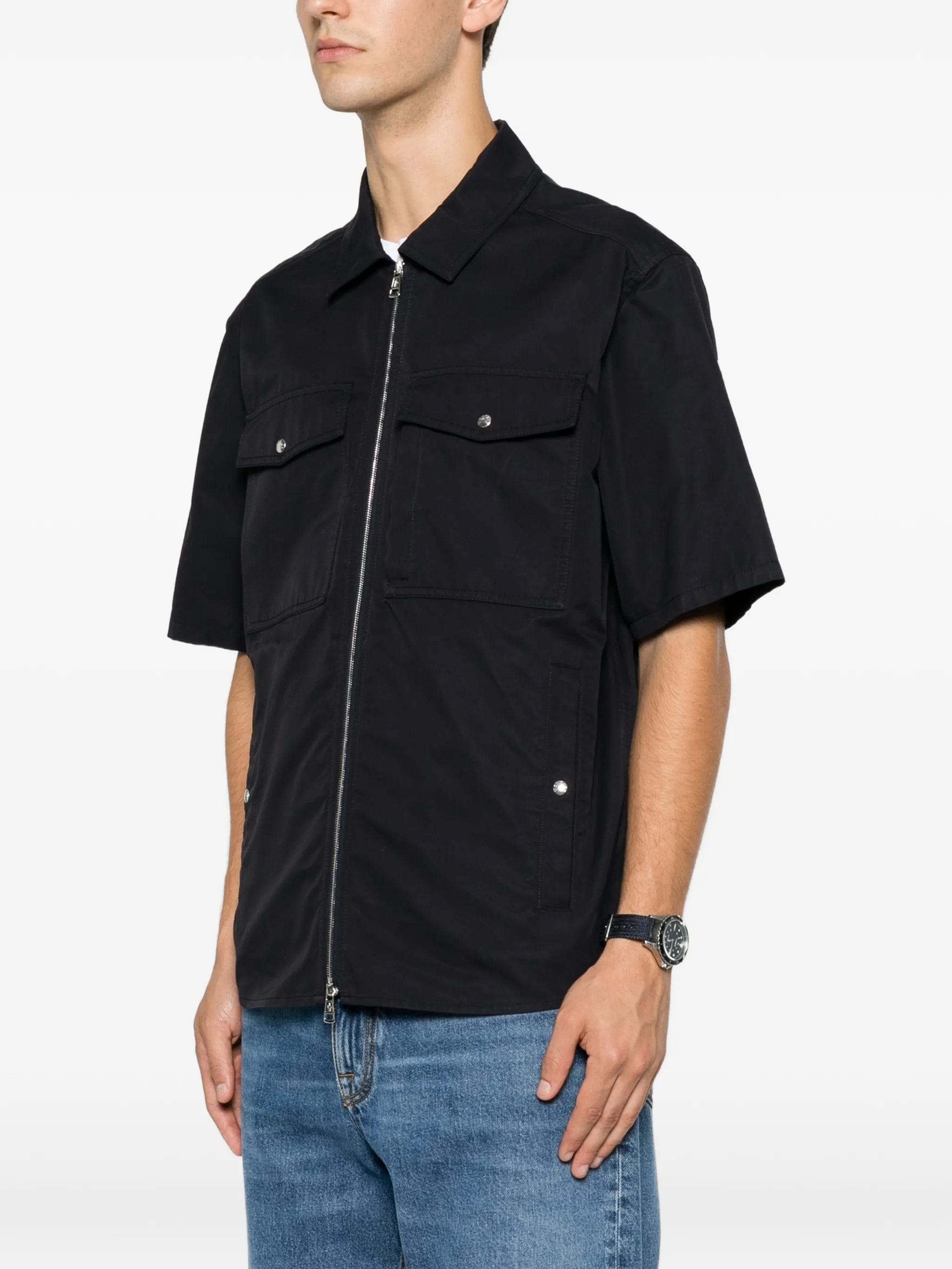 Moncler zip - up short - sleeve overshirt
