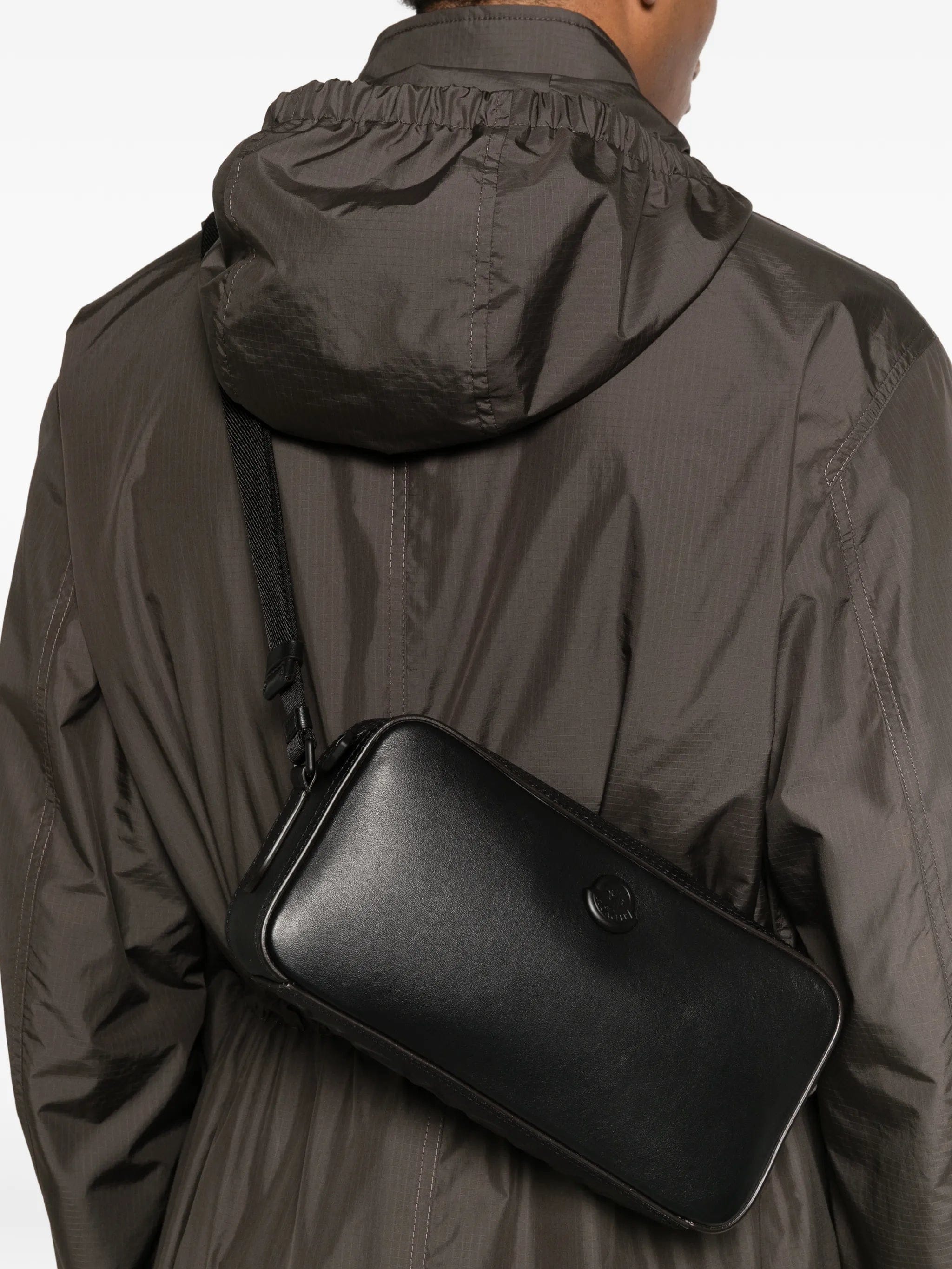 Moncler Carlo leather messenger bag