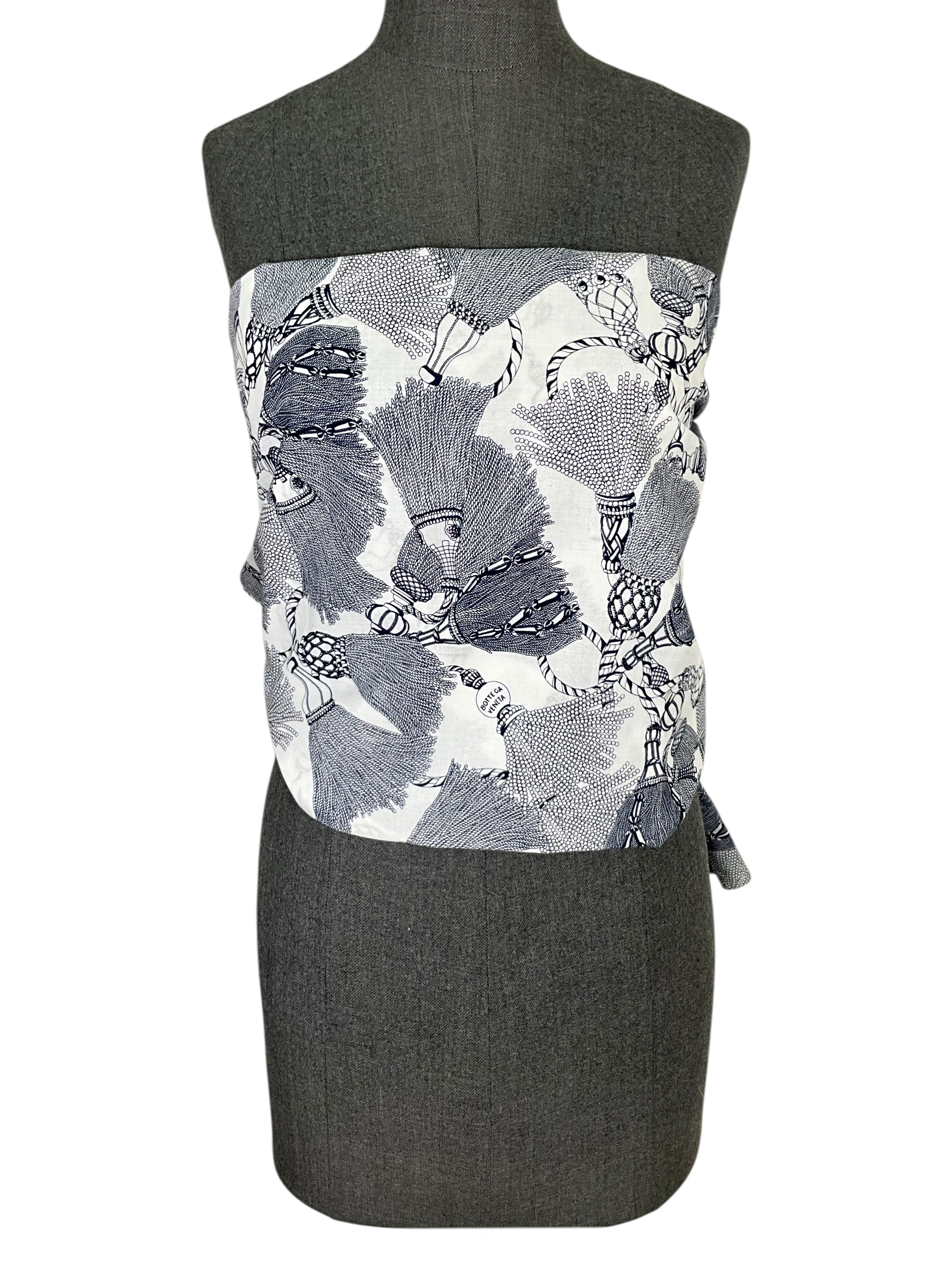 Bottega Veneta Tassel Print Cotton Pareo