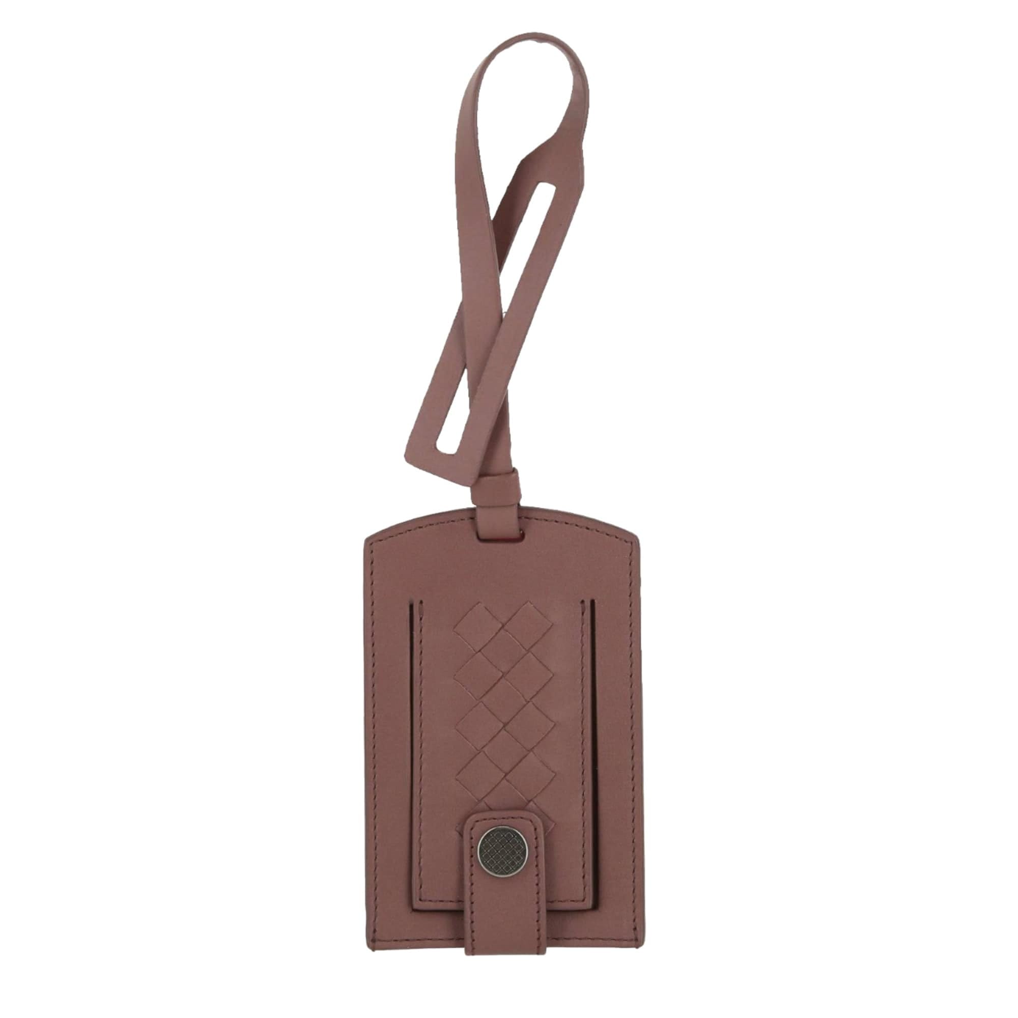 Bottega Veneta Intrecciato Tag Holder In Red