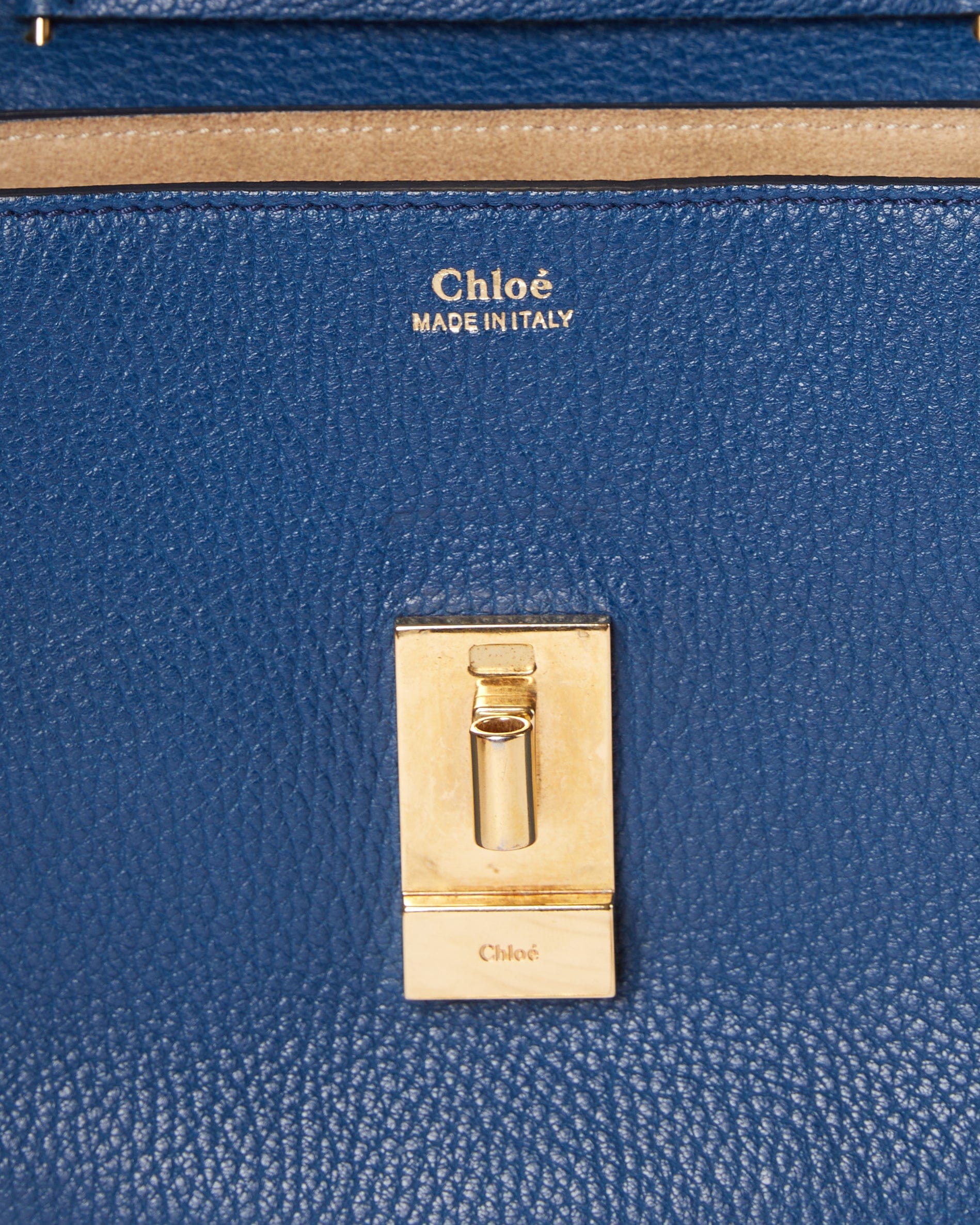 Chloé Mini Drew Blue Leather Chain Crossbody Bag