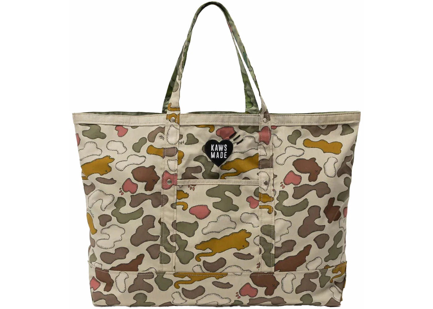 KAWS Human Made x KAWS Made Camo Tote Bag Brown