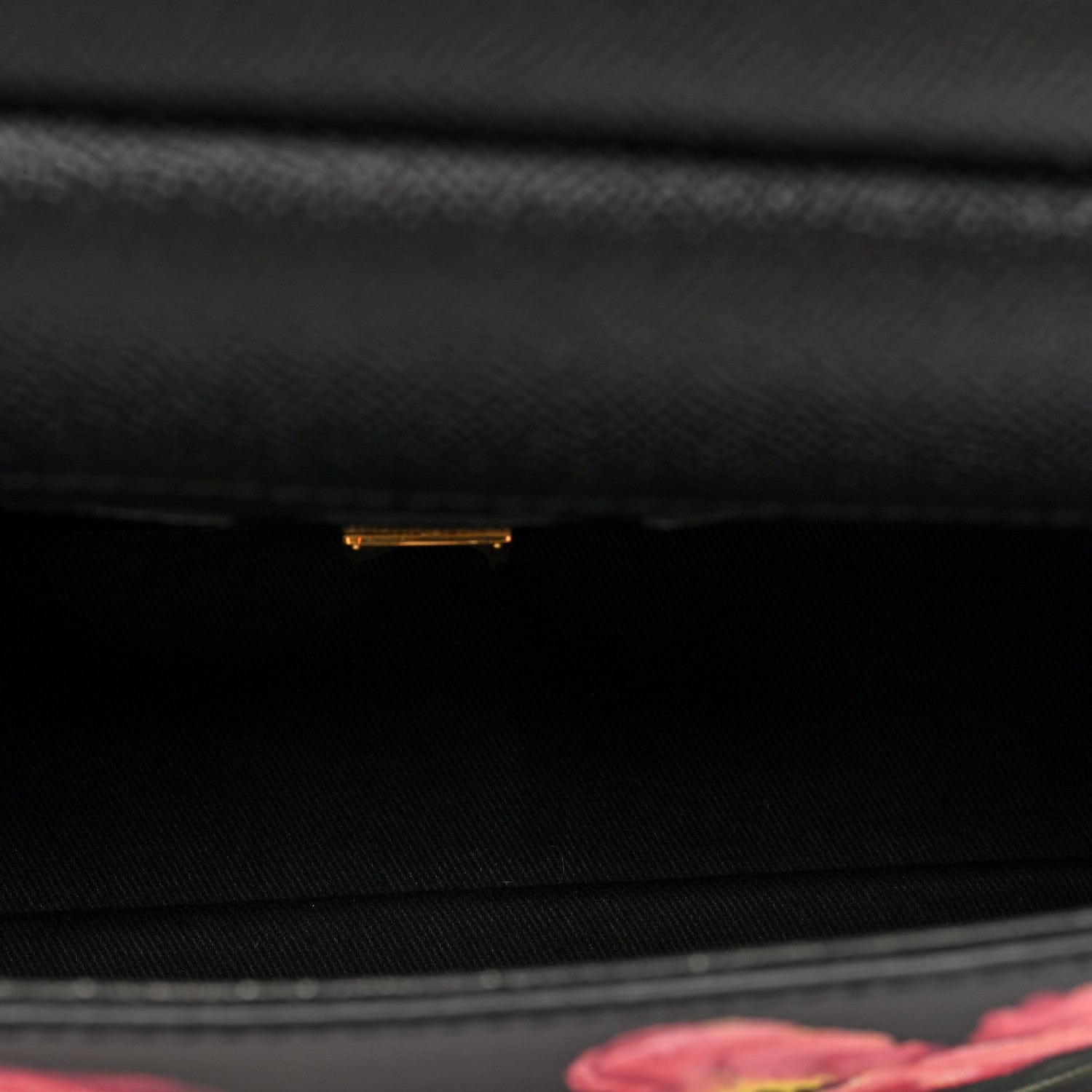 Dolce & Gabbana Dauphine Tulip Print Small Miss Sicily Satchel Black