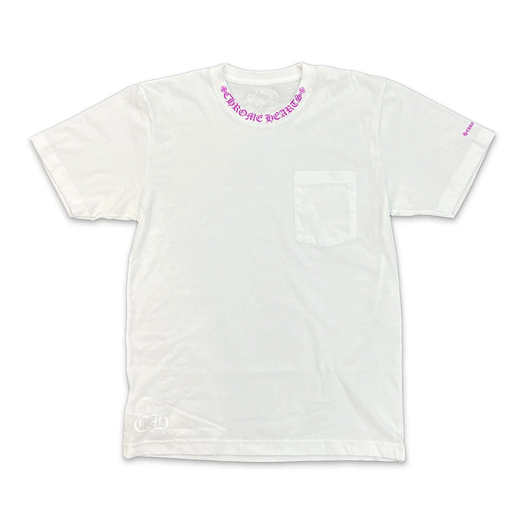 Chrome Hearts Neck Logo T - Shirt White/Purple