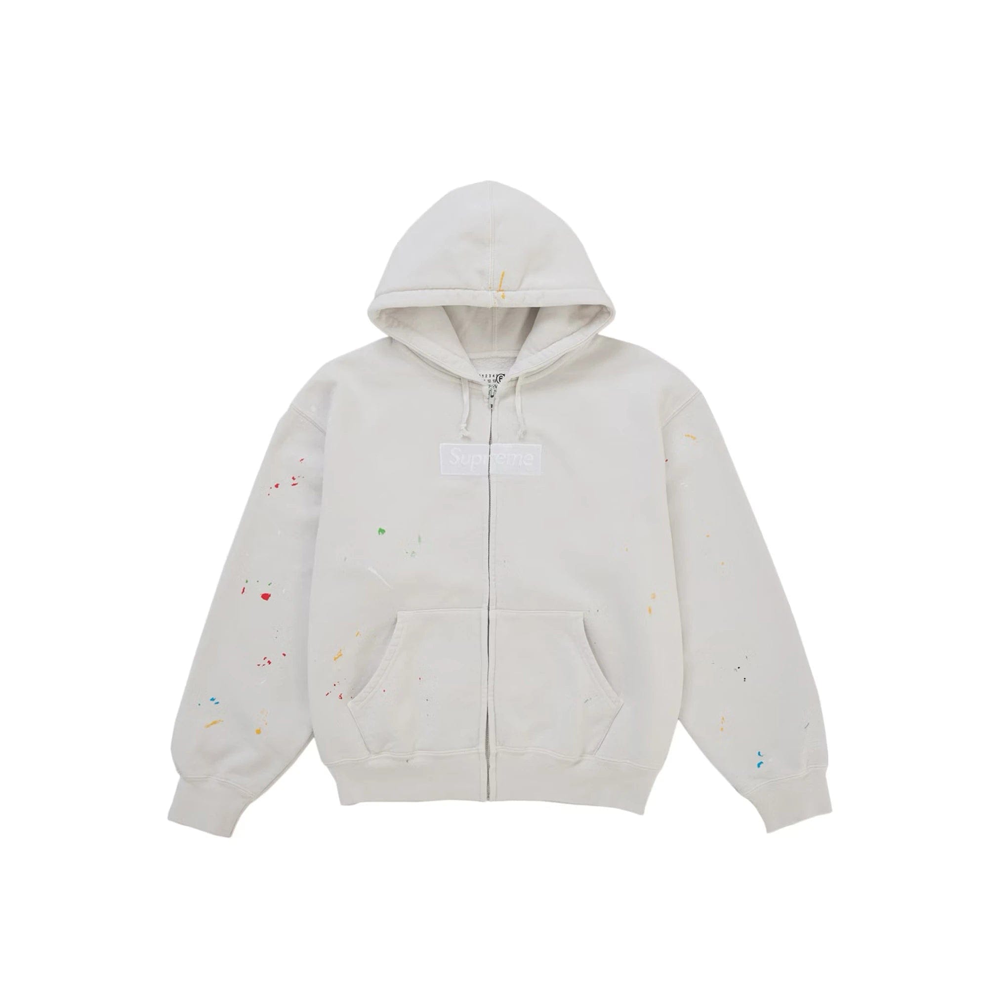 Supreme MM6 Maison Margiela Box Logo Zip Up Hooded Sweatshirt White (2026)