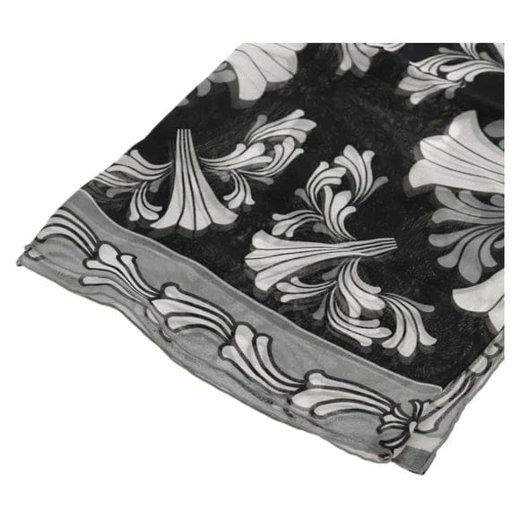 Chrome Hearts Framed Silk Scarf Silk Black Auth 140405M 140405M