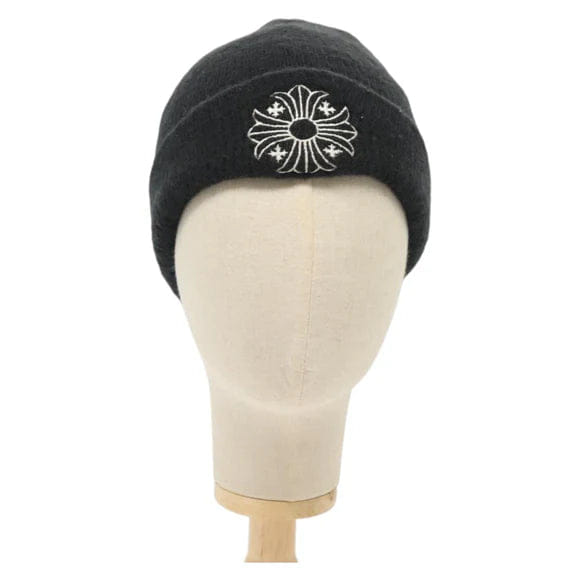 Chrome Hearts CH Plus Stitch Woolwatch Cap Wool Black Auth 136313M 136313M