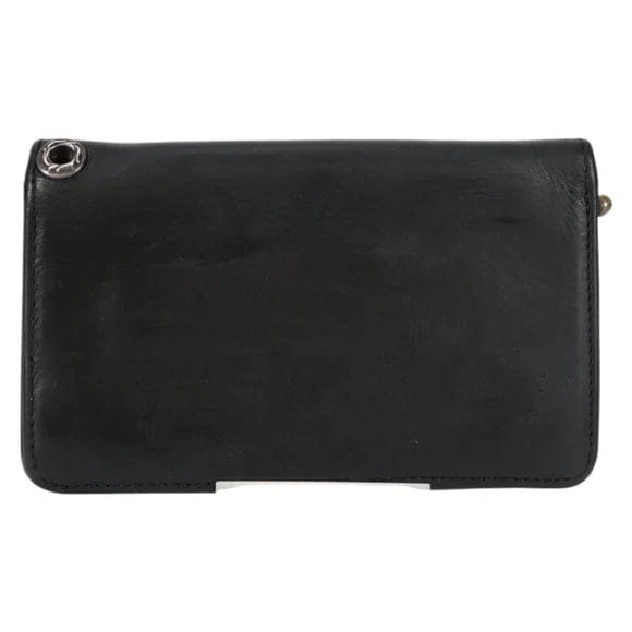 Chrome Hearts 1 Zip Wallet Flare Button Compact Wallet Leather Auth 134689M 134689M