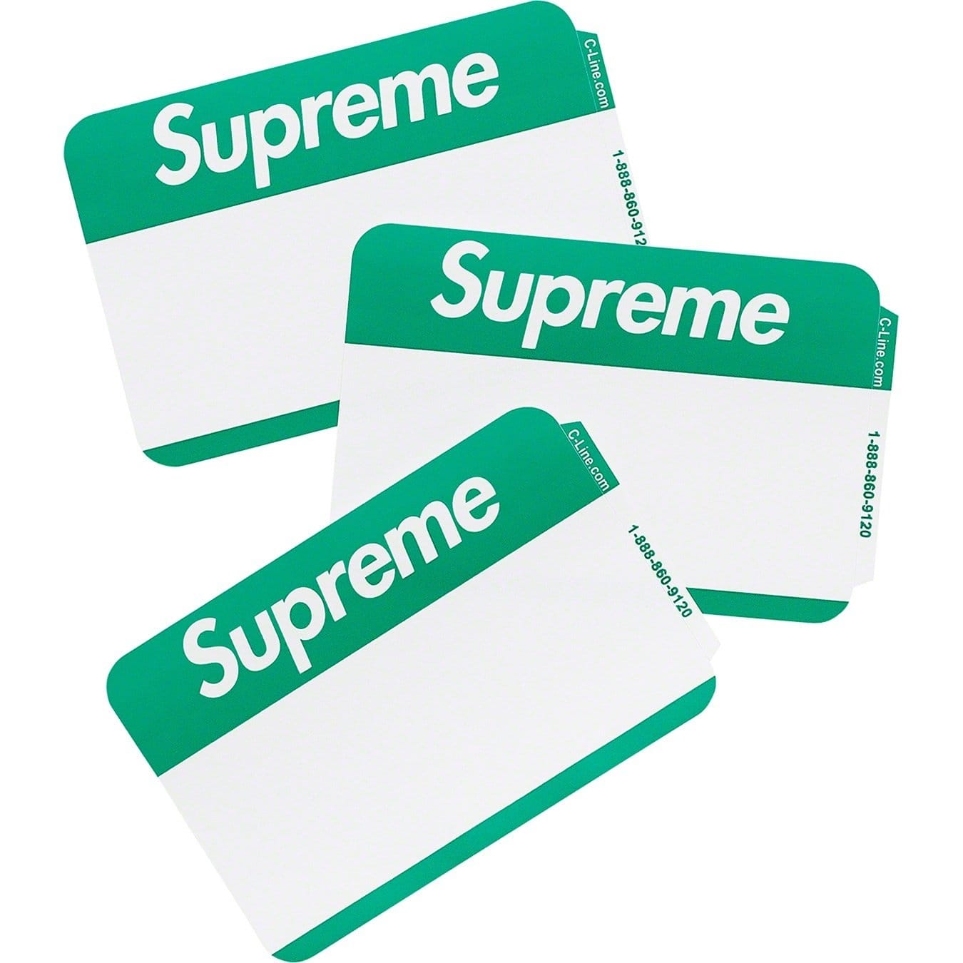 Supreme Name Badge Stickers (Pack of 100) Green