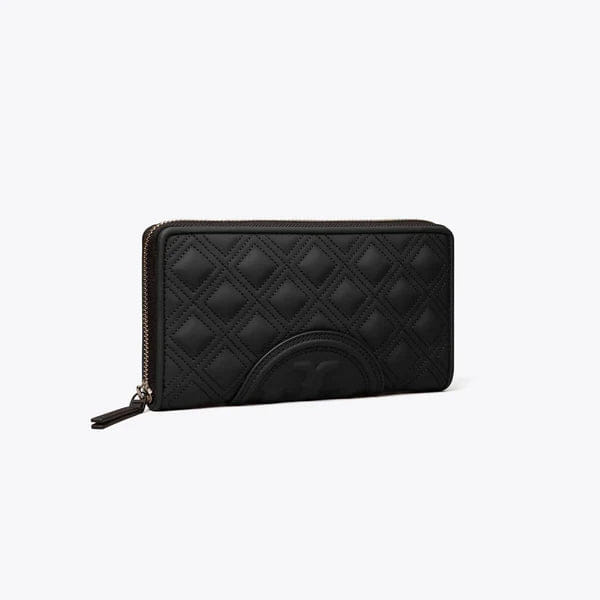 Tory Burch Fleming Soft Matte Zip Continental Wallet Black
