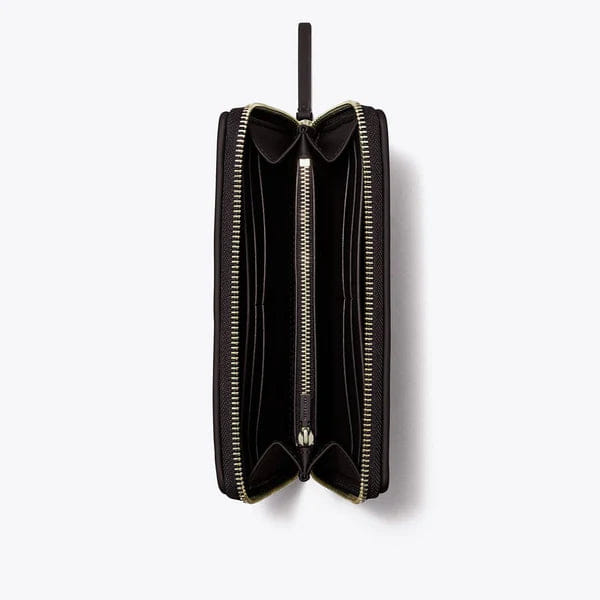 Tory Burch Fleming Soft Matte Zip Continental Wallet Black