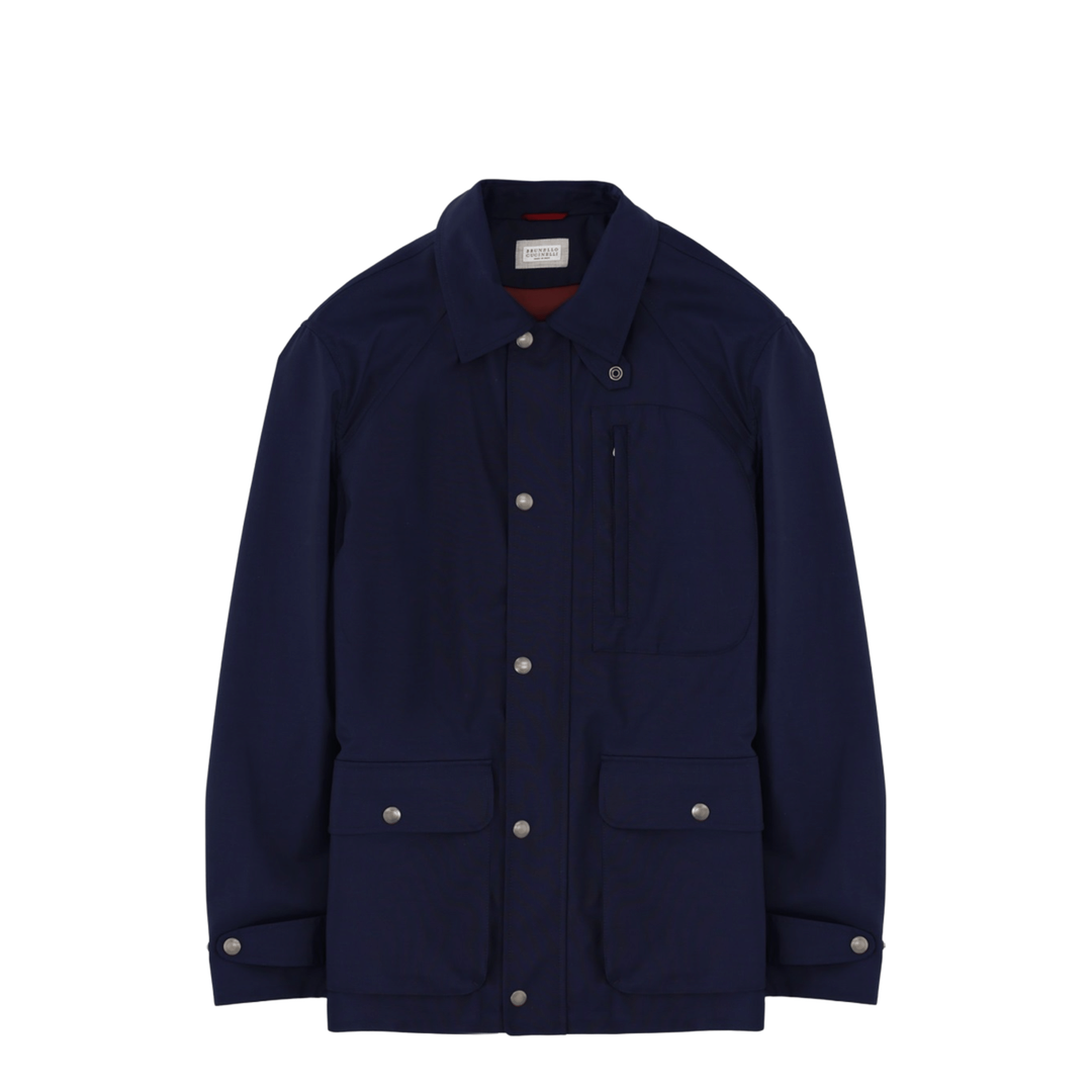 Brunello Cucinelli Men's Crinkle Reps Jacket Navy Blue