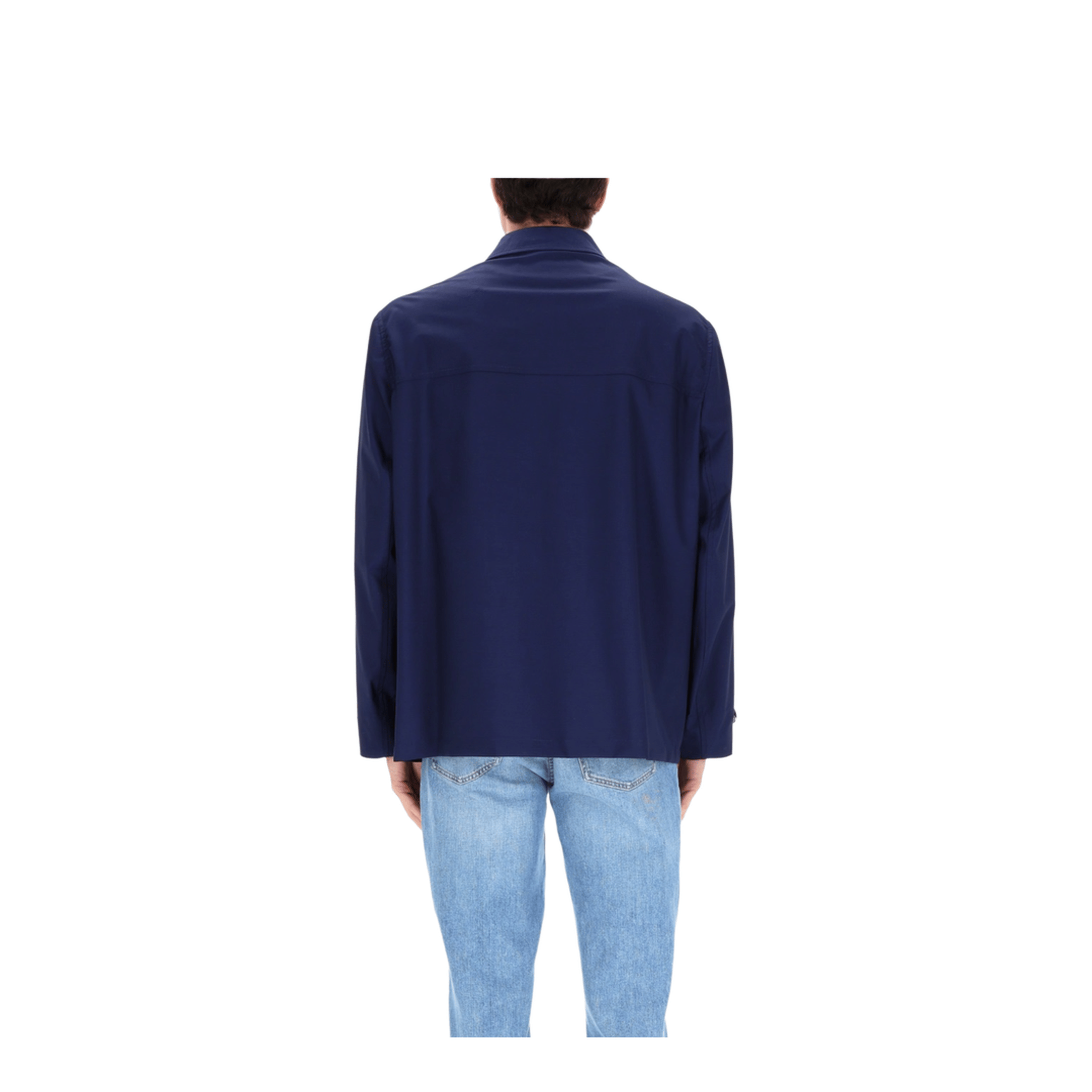 Brunello Cucinelli Men's Crinkle Reps Jacket Navy Blue